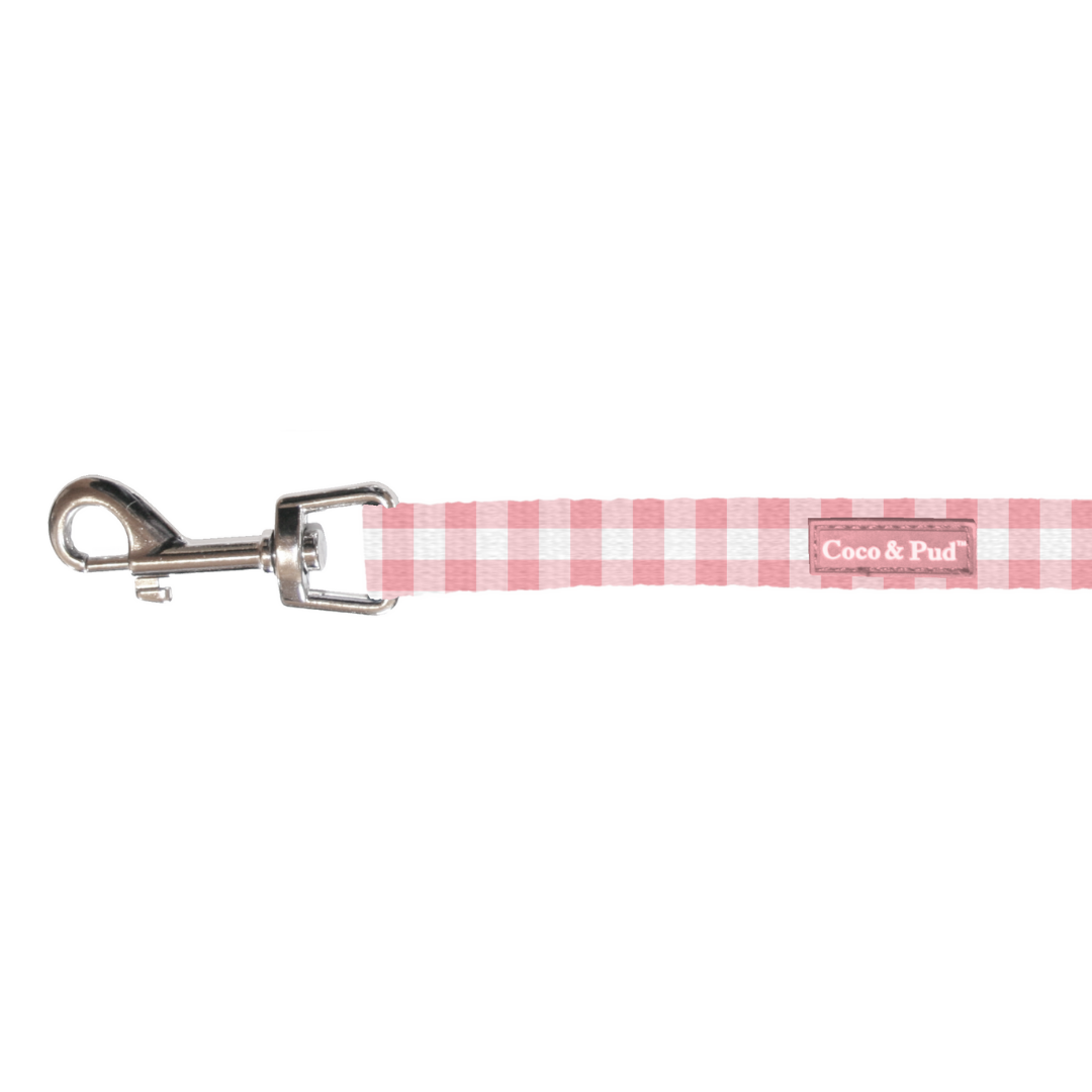 Gingham Rose Cat Leash - Adjustable Soft Pet Harness for Small & Medium Cats - Perfect for Walking, Training & Outdoor Adventures