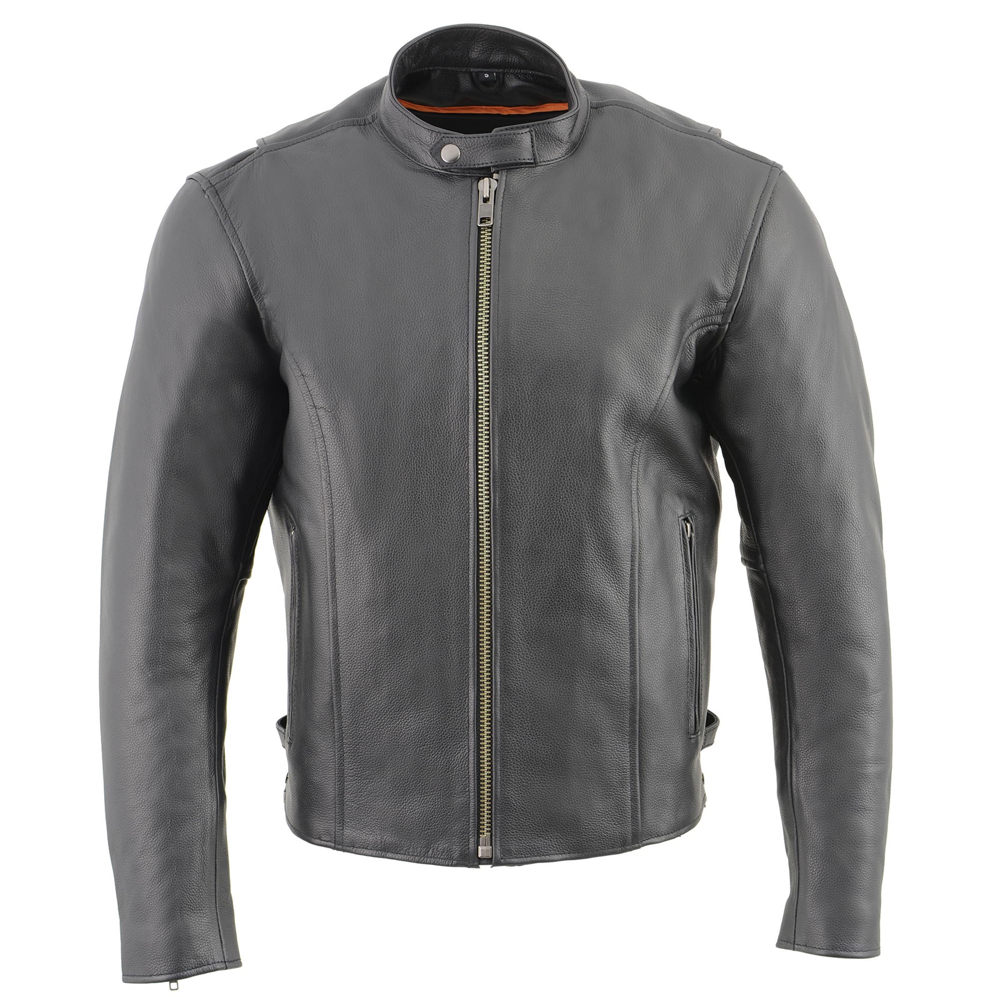 Milwaukee Leather Men's Classic Leather Scooter Jacket with Side Zippers LKM1710 - Premium Biker Jacket for Motorcycle Riding & Urban Fashion