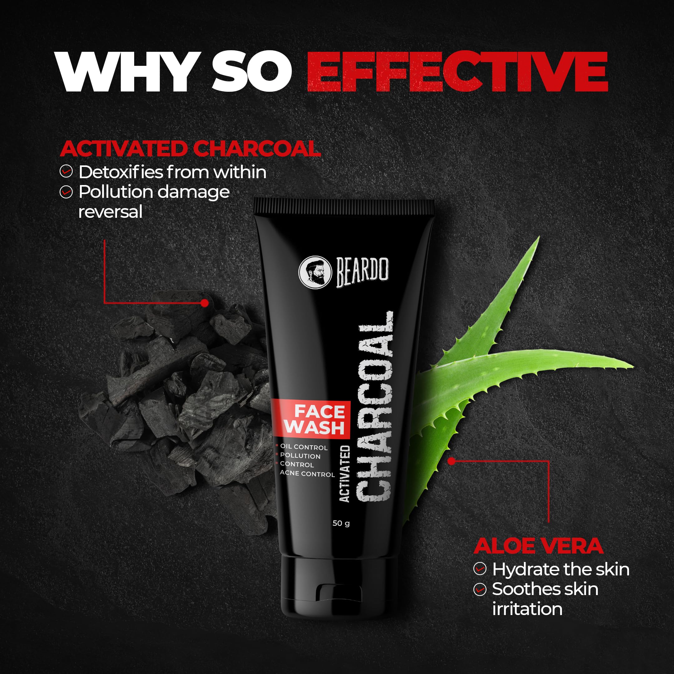 Beardo Charcoal Face Wash & Peel Off Mask Set - 50ml Face Wash & 50g Mask for Deep Pore Cleansing, Blackhead Removal & Glowing Skin | Men's Skincare Gift Set for Valentine's Day, Anniversary or Birthday | Perfect for Daily Face Care Routine & Special Occasion Gifting
