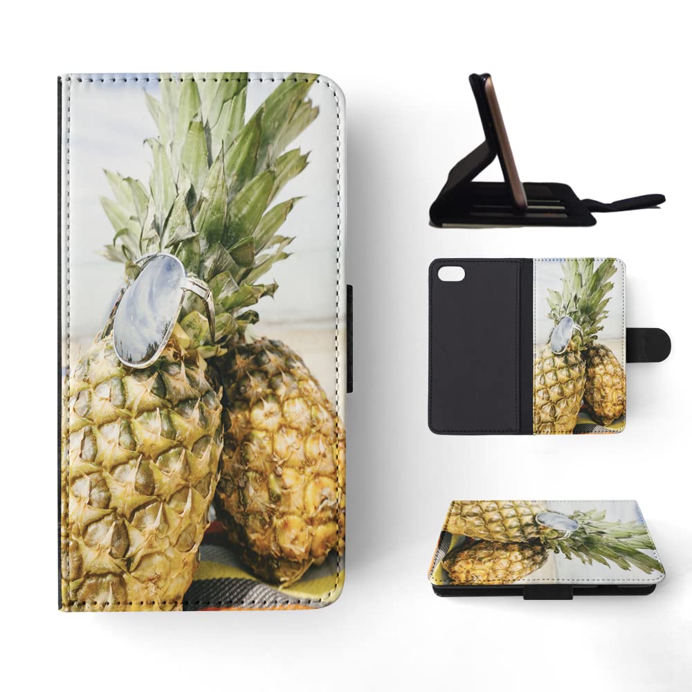Pineapple Print Slim Wallet Phone Case for Apple iPhone 7/8/SE (2020/2022) | Protective Cover with Card Holder | Perfect for Everyday Use & Travel