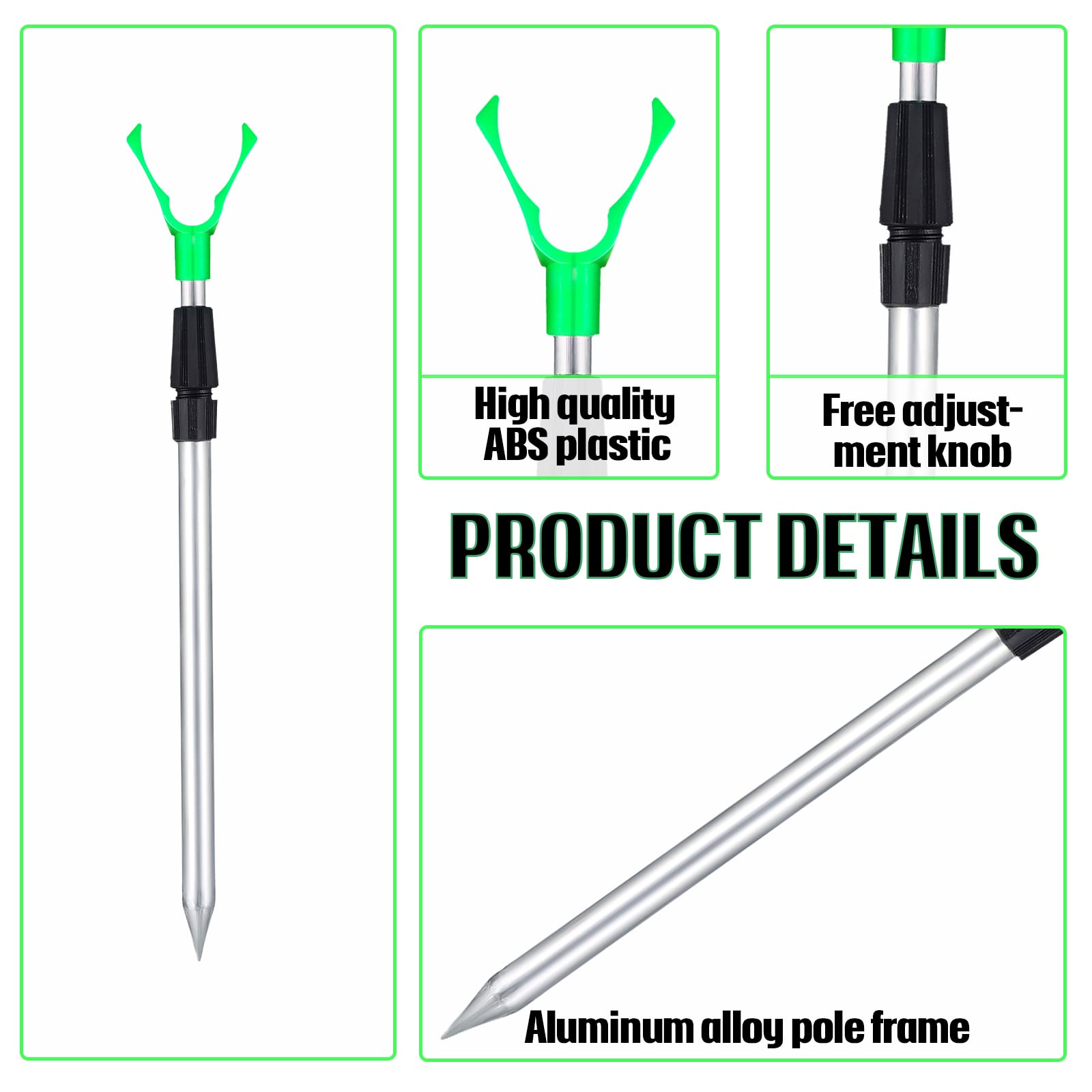 6-Piece Extendable Fishing Rod Holder Set - Adjustable Bank, Surf & Sand Fishing Pole Holders for Catfish & Ground Fishing | Perfect for Shoreline, Beach & Riverbank Anglers