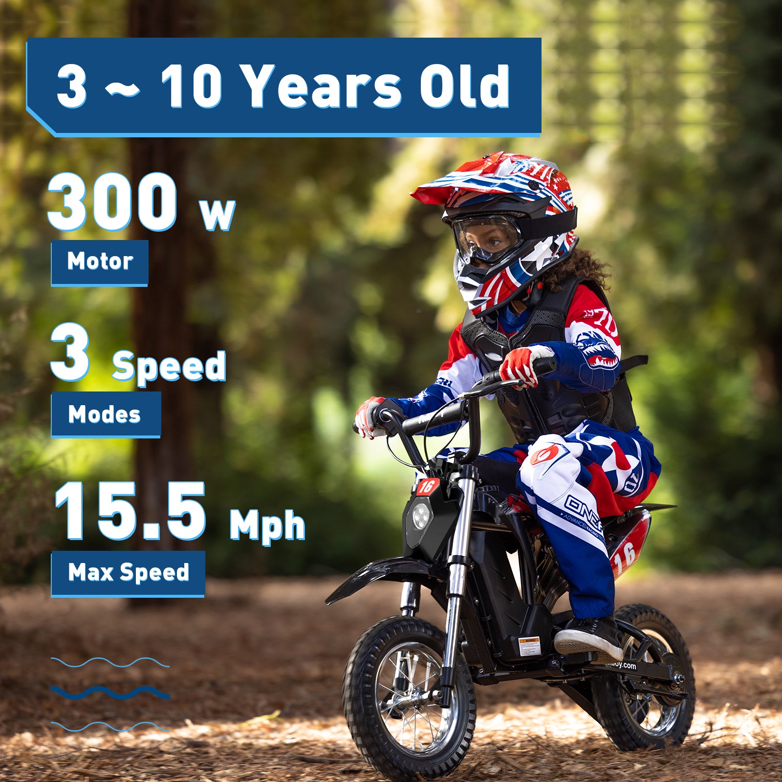 Hiboy DK1 Kids Electric Dirt Bike - 36V 250W Motor, 12