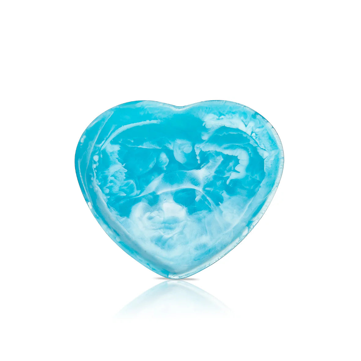 Nashi Home Heart Bowl Small - Aqua Swirl Ceramic Dessert Bowl for Ice Cream, Pudding & Fruit | Perfect for Valentine's Day Gifts & Romantic Dining