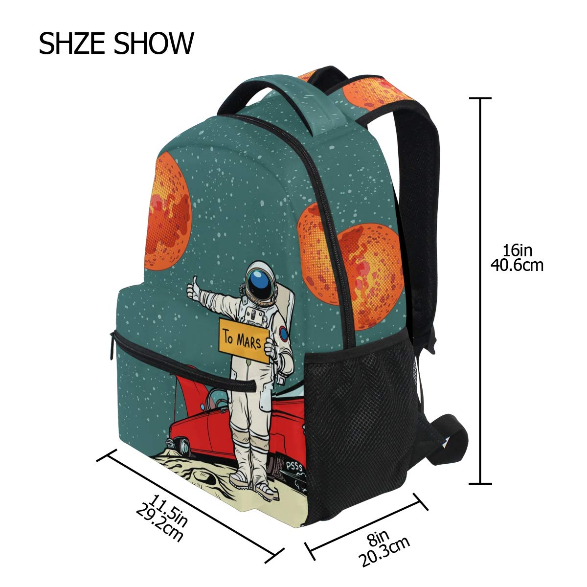 ALAZA Pop Art Retro Astronaut Space Themed Large Backpack - 17 Inch Laptop Bag with Multiple Pockets for School, Travel & Work - Durable Unisex College Backpack for Men & Women - Perfect for Commuting, Campus Life & Business Trips