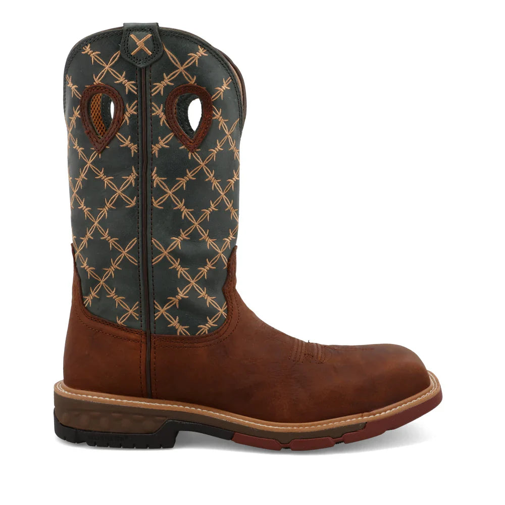 Men's 12 Western Work Boots - Durable Cowboy Boots for Ranch Work & Outdoor Activities | Perfect for Rodeo, Horseback Riding & Construction