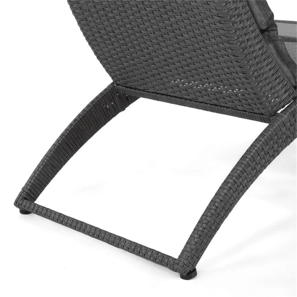 Furniture of America Muse & Lounge Co. Fields Outdoor Chaise Lounge - Gray PE Wicker Rattan Patio Furniture for Poolside, Garden & Backyard Relaxation