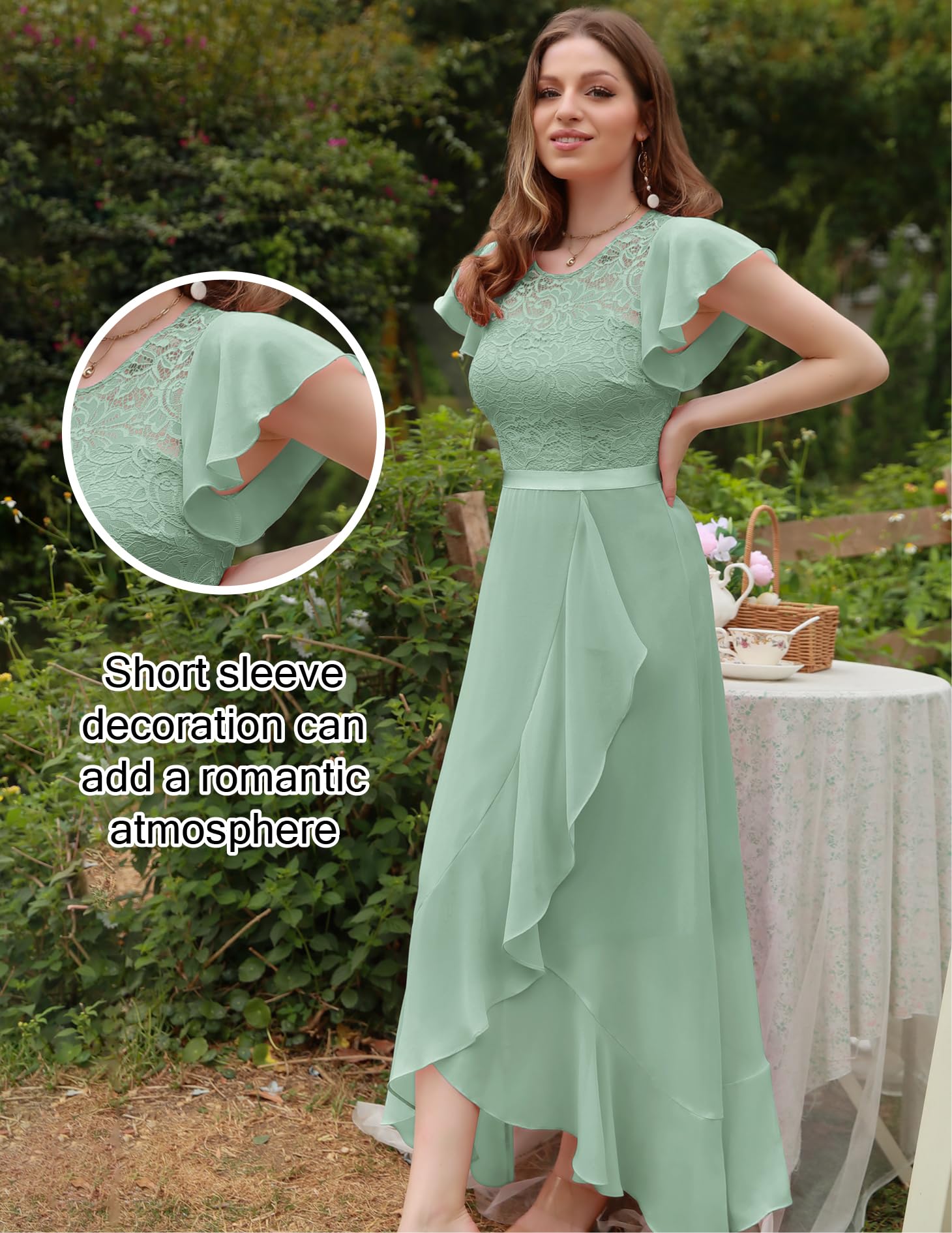 BeryLove Elegant Lace Long Prom Dress for Women - 2025 Wedding Guest Cocktail Dress with High Slit | Perfect for Formal Events, Evening Parties & Special Occasions