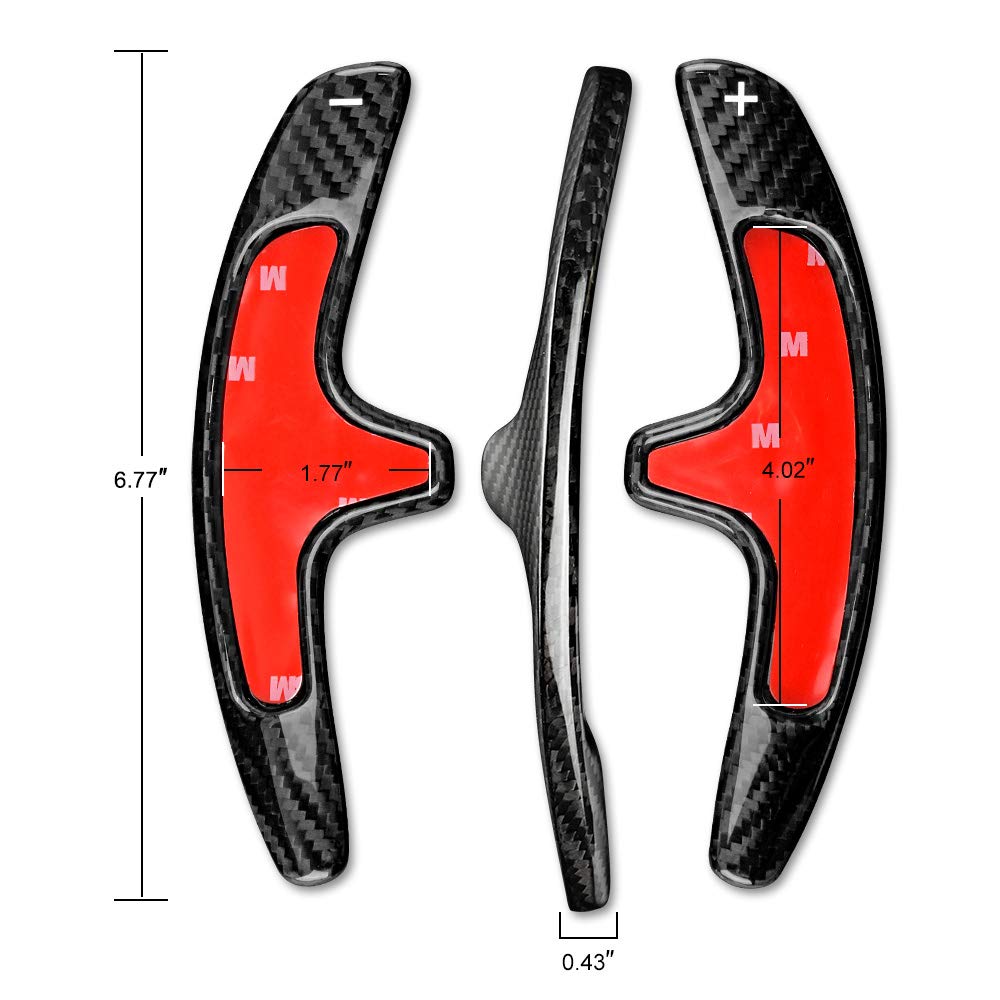 Carbon Fiber Steering Wheel Shift Paddles for Porsche 911 Carrera 991 (2012-2019) & Cayman (2013-2019) - Black Extended Shifter Trim Cover Accessories | Enhance Driving Performance & Racing Experience