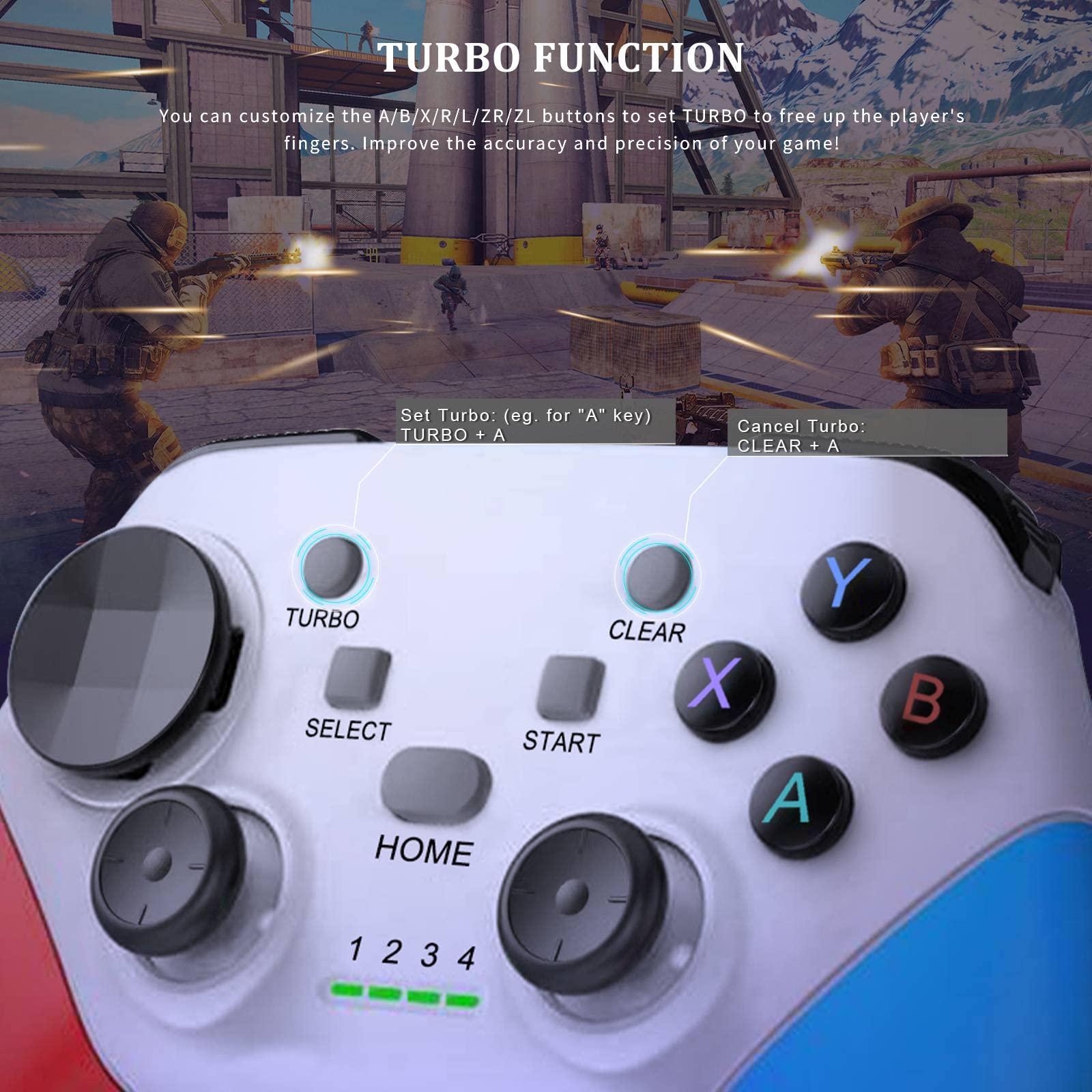 Wireless Game Controller for iPhone, Android, PC & Steam Deck - Compatible with iPhone 15/14/13, iPad, MacBook, Samsung Galaxy & Tablets - Turbo Function & Phone Holder Included - Perfect for Call of Duty, Apex Legends & Mobile Gaming