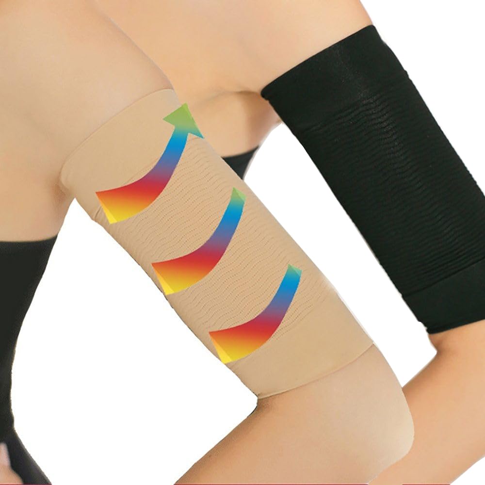Acfun 2-Pair Arm Slimming Shaper Wrap Massager - Arm Compression Sleeves for Women | Upper Arm Toner & Massager for Workout, Post-Surgery & Daily Wear