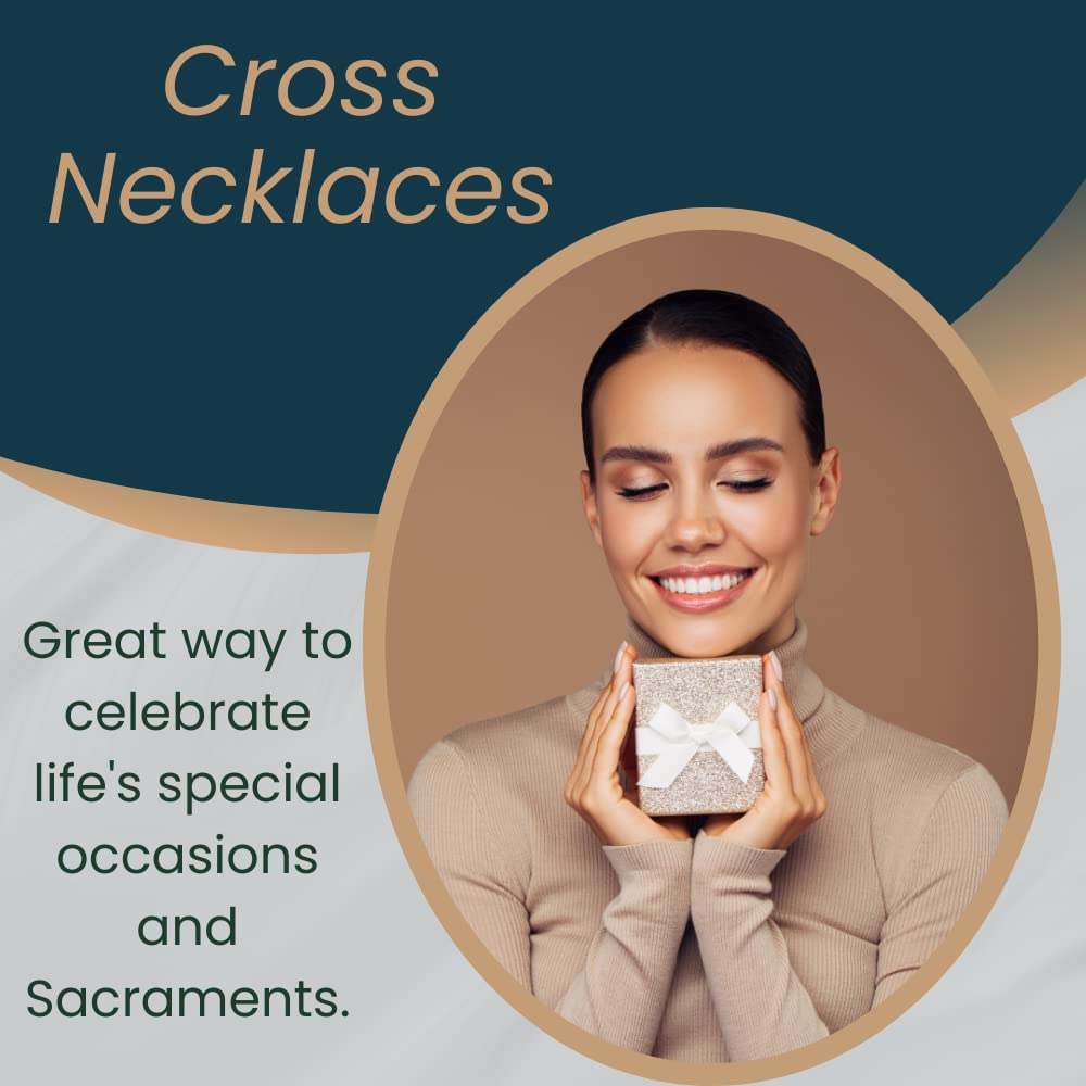 White Gold Laser Engraved Cross Charm Pendant - Handcrafted in USA - Perfect for Gifts, Religious Jewelry & Everyday Wear