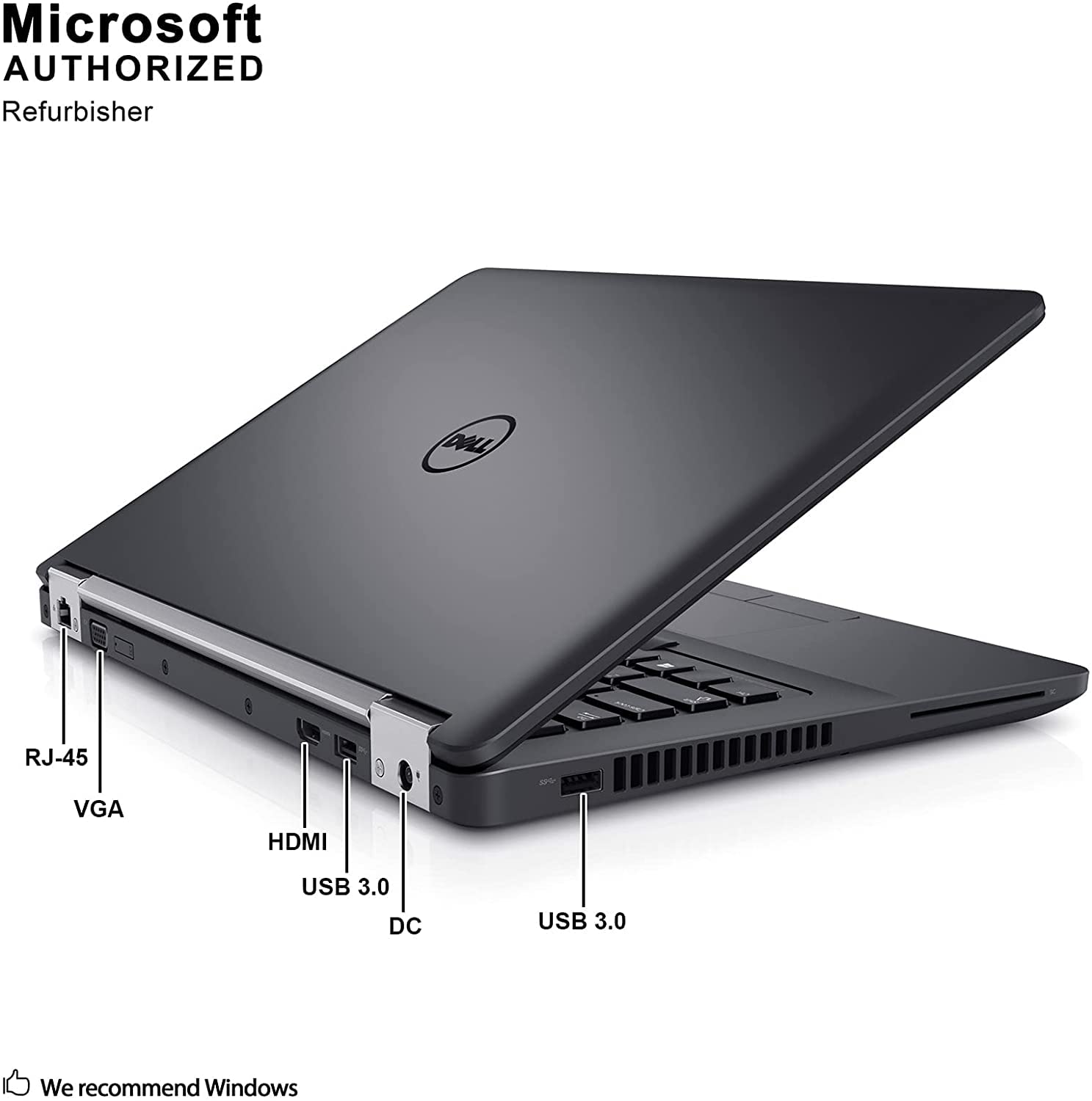 Refurbished Dell Latitude E5470 Business Laptop - Intel Core i7-6600U, 8GB RAM, 256GB SSD, HD Webcam, WiFi, Windows 10 Pro | Ideal for Remote Work, Office Productivity & Business Travel