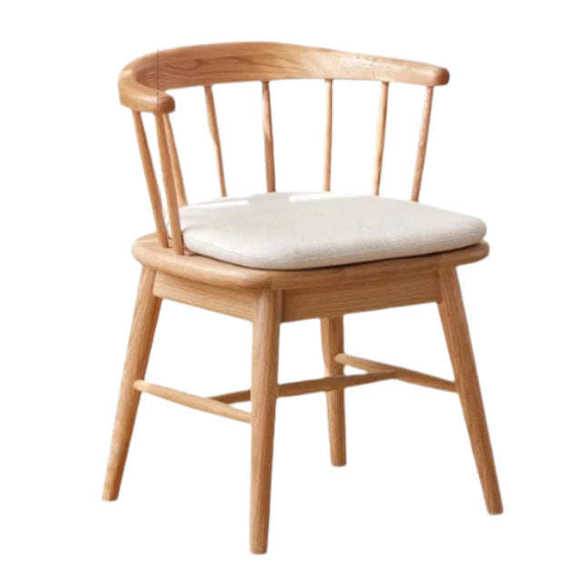 22.0x20.5x28.0 inch / 56x52x71 cm / Natural Wood color / Oak soft chair Pear White - fixed legs