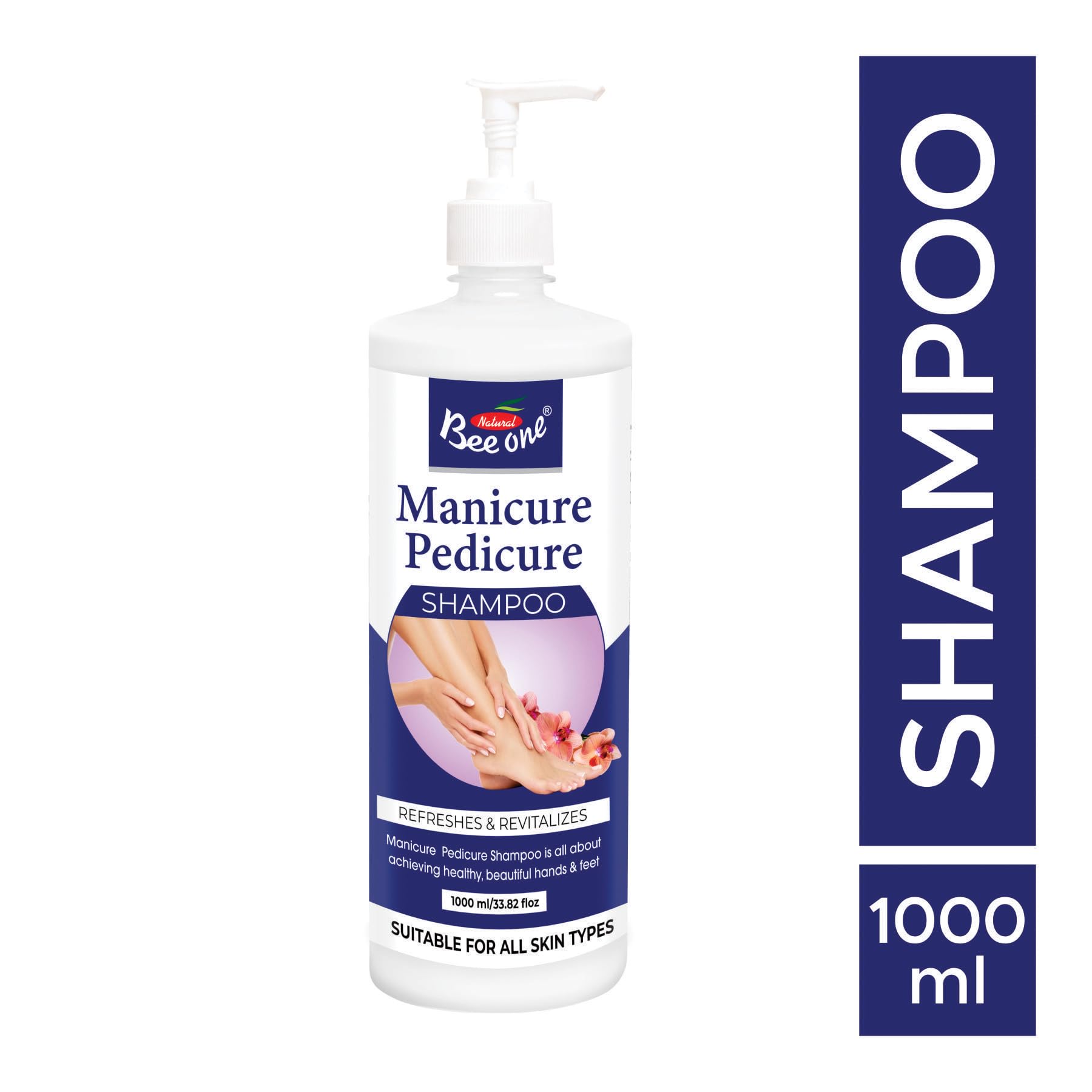 BEE ONE Professional Manicure & Pedicure Shampoo 1000ml - Deep Cleansing, Moisturizing Hand & Foot Care for Nails, Spa & Salon Use | Gentle Formula for Sensitive Skin | Perfect for At-Home Nail Treatments & Professional Salons