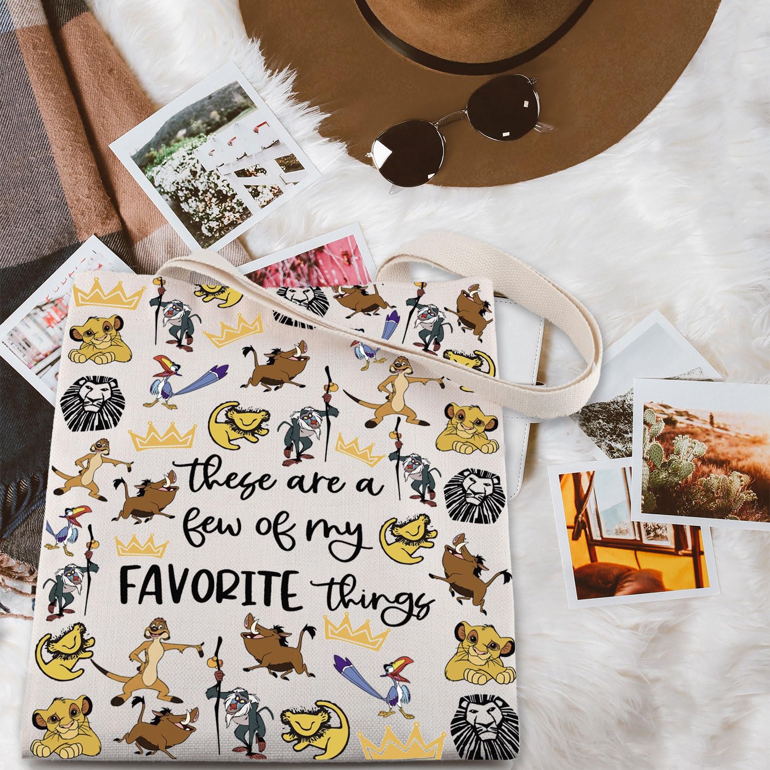 ENSIANTH Lion Inspired Tote Bag - Animal Kingdom Gift for Lion Lovers, Cartoon Fans & Movie Merch Collectors - Perfect for Shopping, Travel & Everyday Use