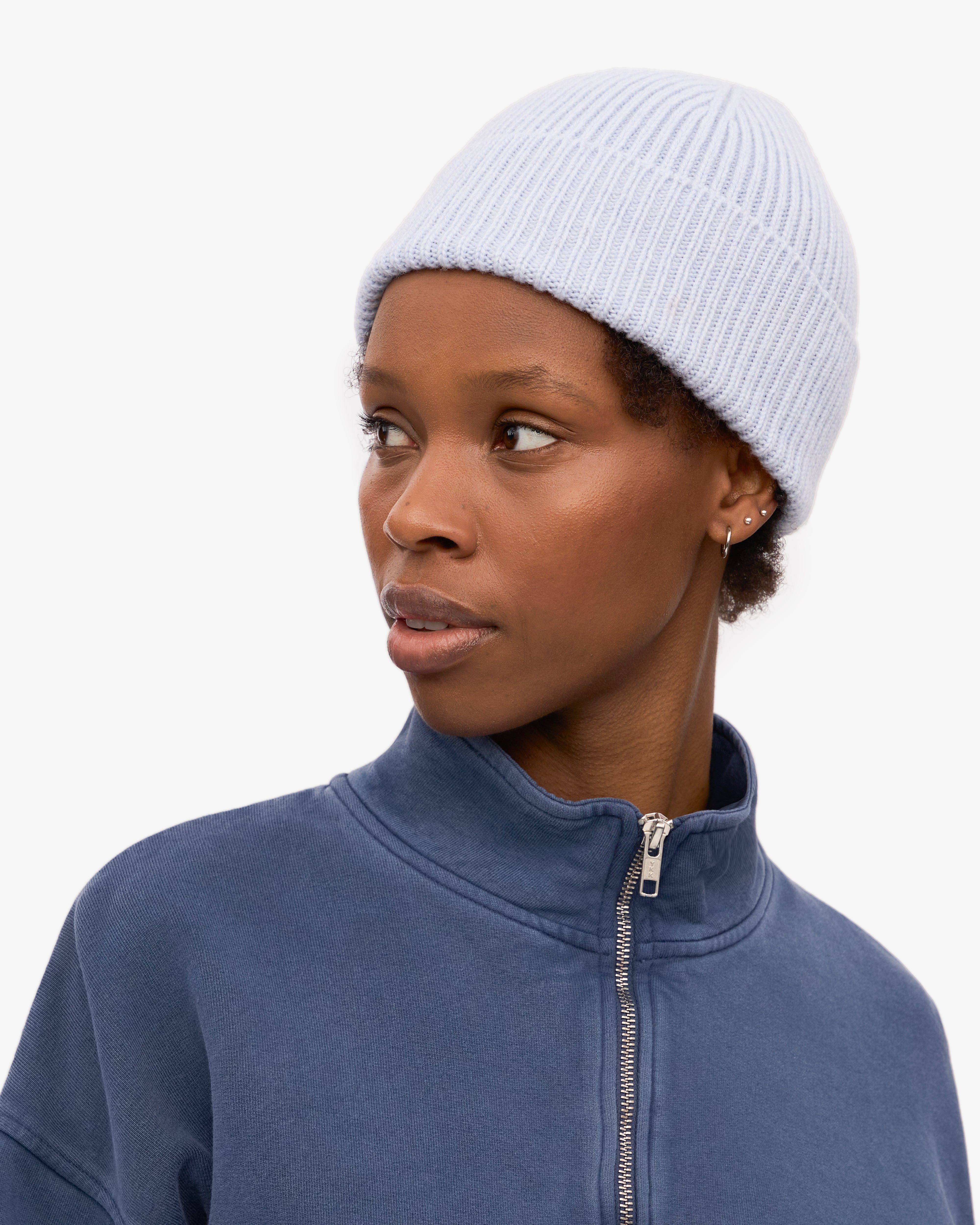 Premium Merino Wool Beanie - Polar Blue Color - Warm Winter Hat for Men & Women - Perfect for Skiing, Hiking & Outdoor Activities