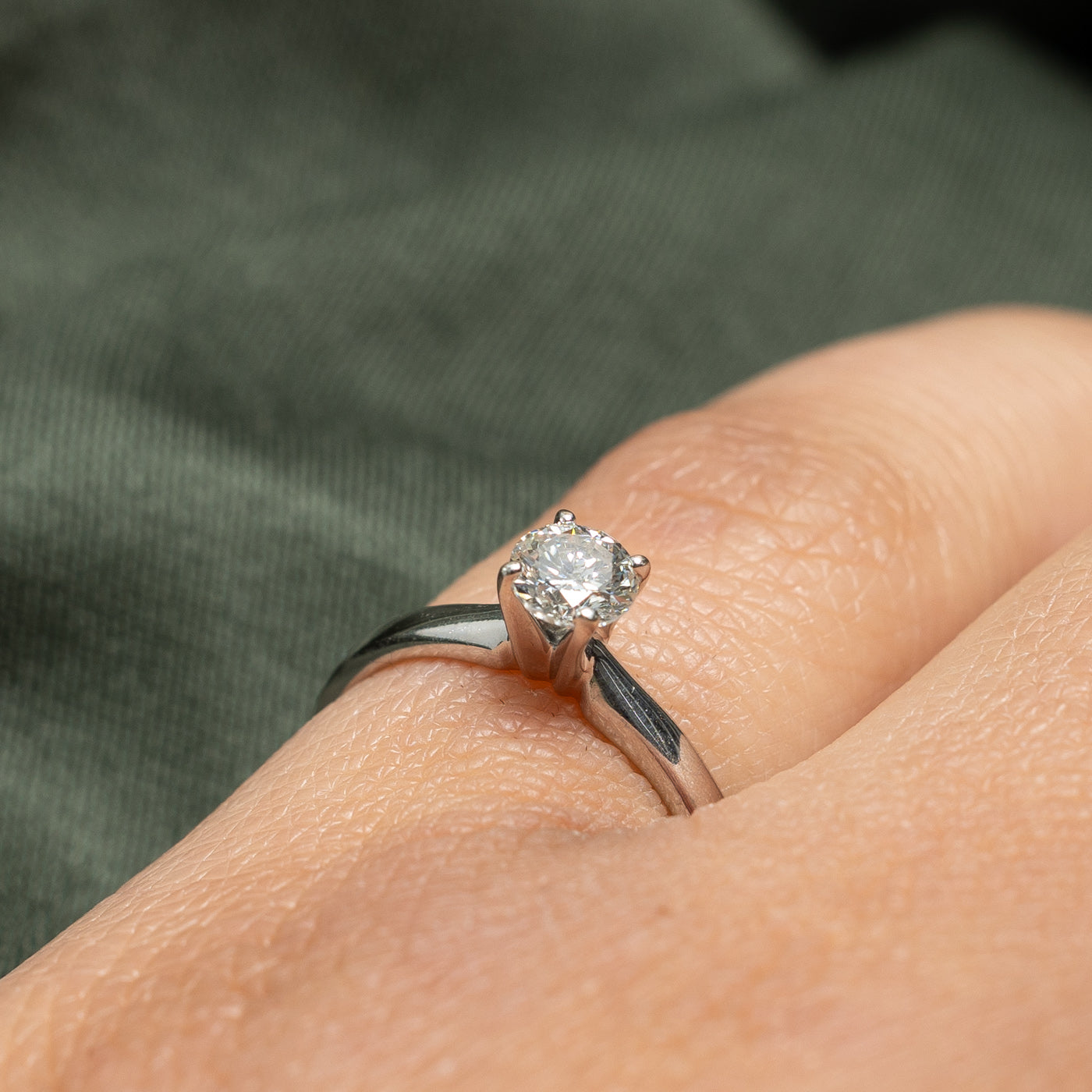 0.36ct Solitaire High Set Diamond Engagement Ring for Women - Size 5 | Perfect Proposal, Wedding & Anniversary Jewelry Gift