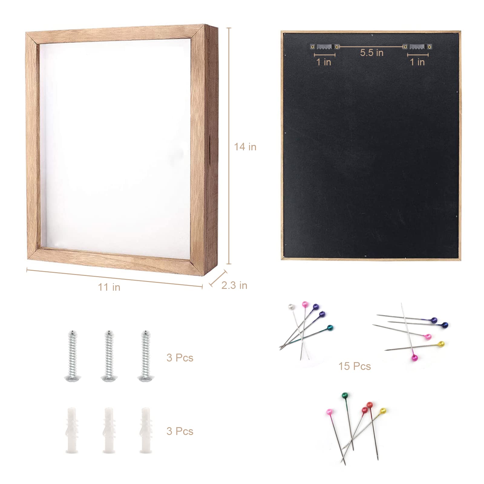 11x14 Shadow Box Frame with Linen Back - Display Case for Photos, Bouquets, Medals & Memorabilia | Perfect for Wedding Keepsakes, Military Awards & Home Decor