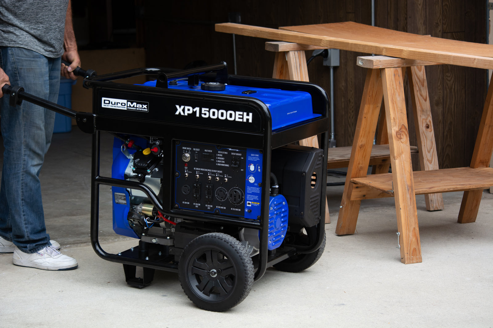 15,000W Dual Fuel Portable Generator - Gas & Propane Powered - Backup Power for Home, Camping & Emergency Use