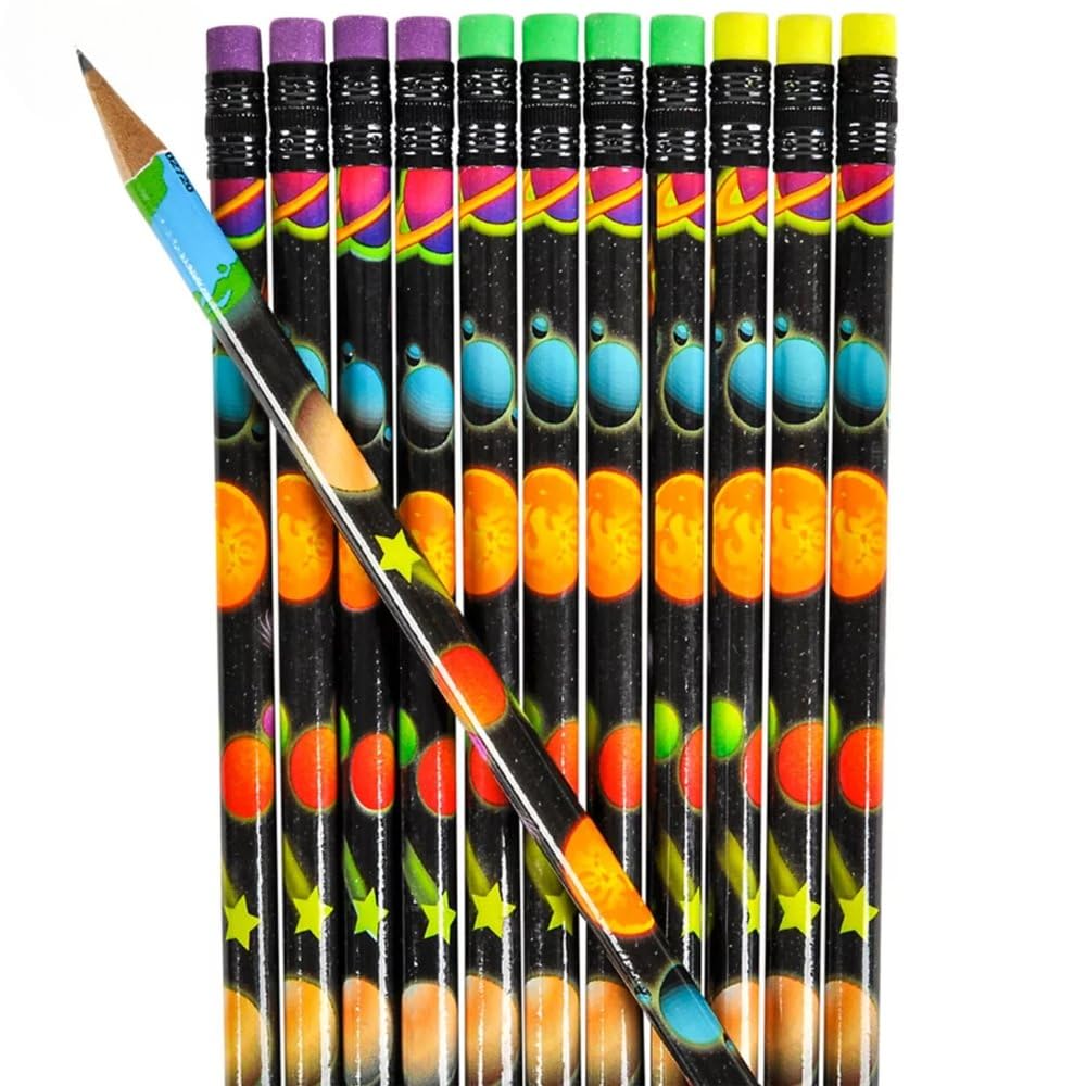 Rhode Island Novelty 7.5 Inch Space Themed Pencils - Bulk Pack for School, Office & Gift Giving | Fun Galaxy Design Writing Utensils for Students, Teachers & Space Enthusiasts