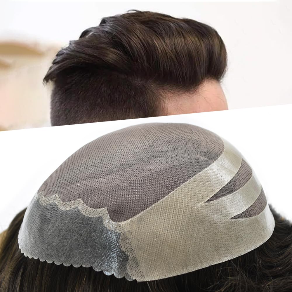 Premium Men's Toupee Hair Replacement System - 8