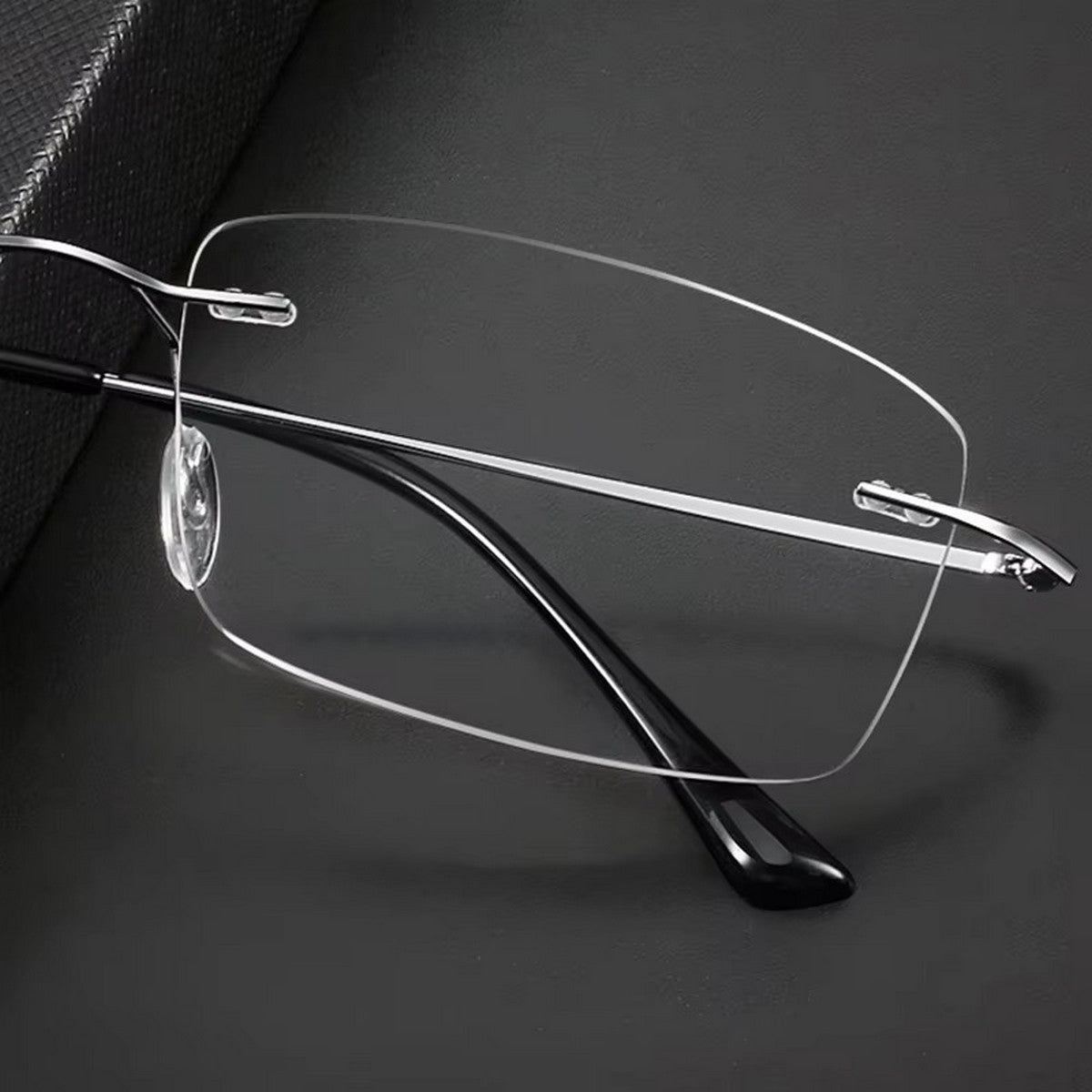 Lightweight Rimless Frameless Glasses - Beta Titanium Alloy Flexible Hinges for Comfort - Optical Eyewear Frames for Men & Women - Perfect for Office, Reading and Daily Wear