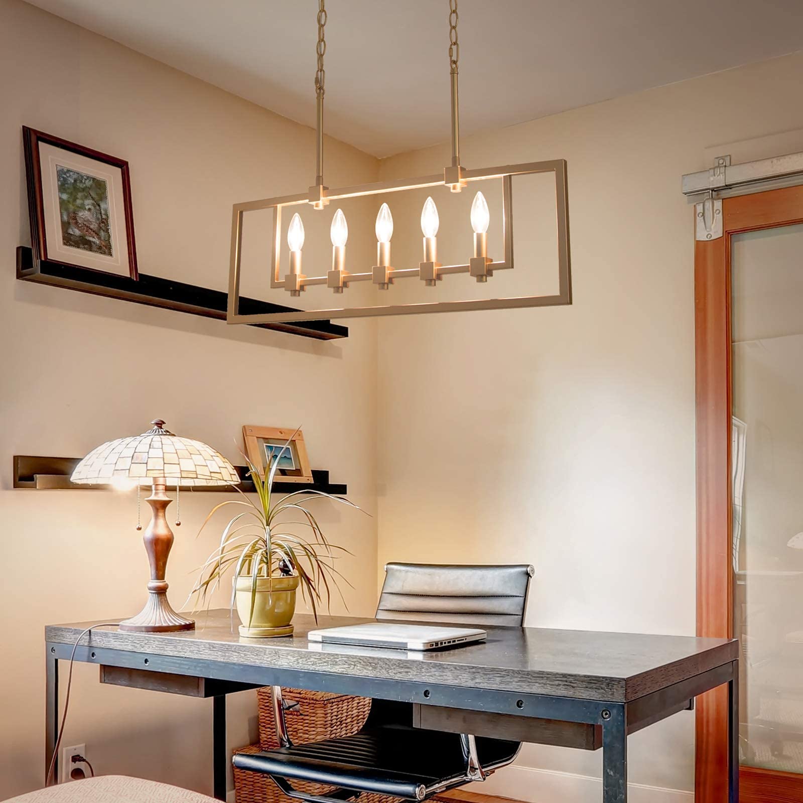 Modern 5-Light Gold Chandelier - 28