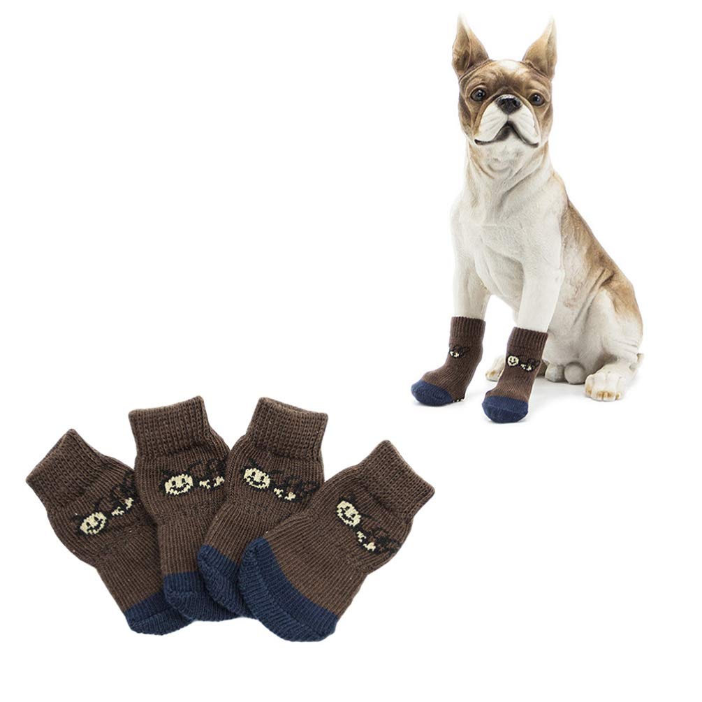 12 Pcs Non-Slip Pet Socks for Dogs & Cats - Paw Protection Socks with Anti-Skid Bottom, Comfortable Puppy Socks for Indoor Use, Perfect Stocking Stuffers for Poodles and Small Dogs (Great for Cold Floors & Post-Surgery Recovery)