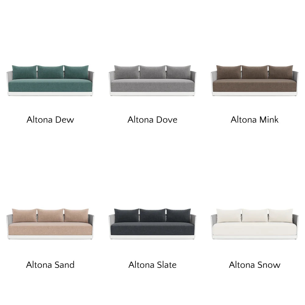 Antigua Outdoor 3-Seat Sofa Set - Waterproof Patio Furniture for Garden, Backyard, Poolside - Comfortable All-Weather Wicker Sectional Couch with Cushions