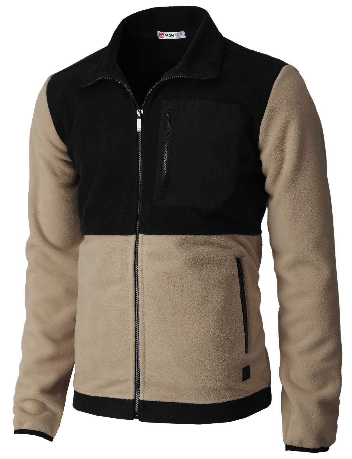 Men's Slim Fit Zip-Up Fleece Jacket - Lightweight Thermal Winter Coat for Outdoor Activities, Hiking & Casual Wear | H2H Brand