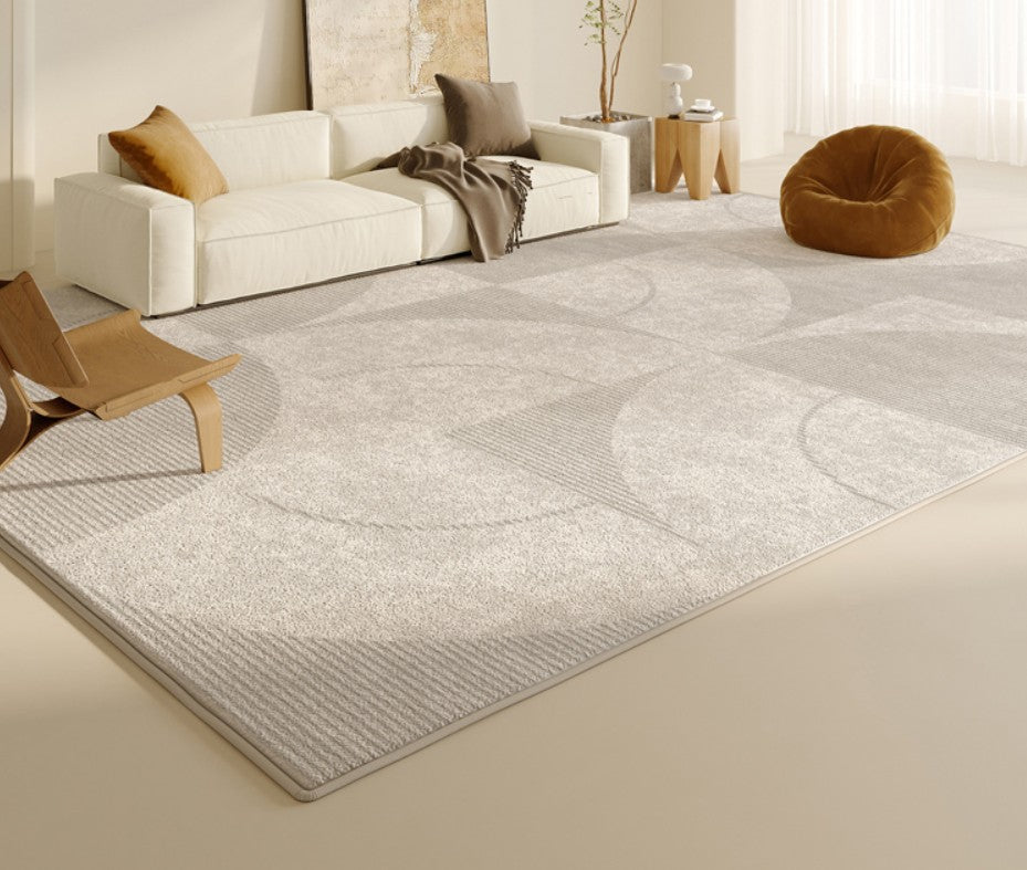 Abstract Contemporary Modern Area Rugs - Grey Geometric Design for Living Room, Bedroom & Dining Room - Soft & Durable Home Decor for Modern Interior Spaces