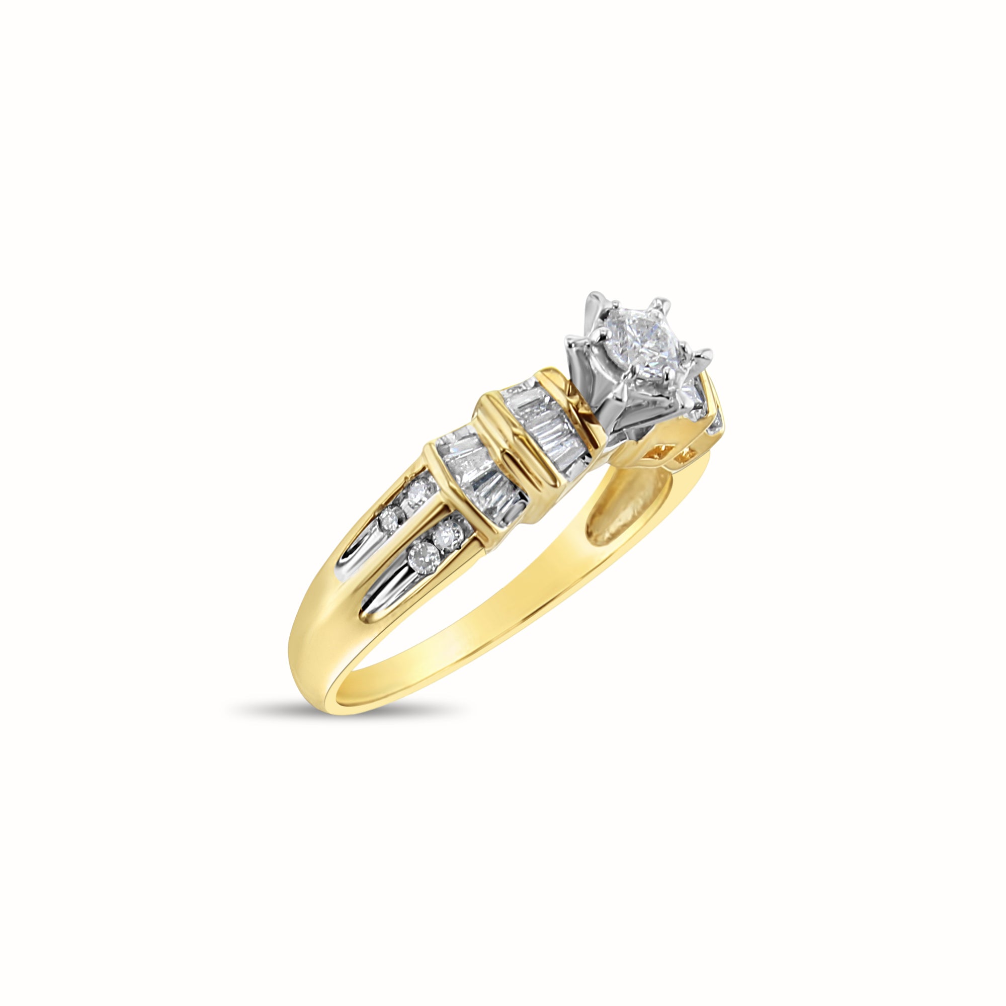 Vintage Style Diamond Engagement Ring 14k Two-Tone Gold - Perfect for Proposals, Anniversaries & Romantic Occasions