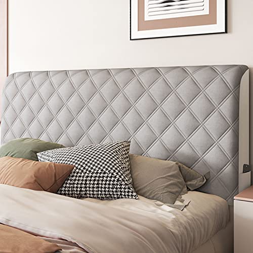 EFELIM Velvet Bed Headboard Slipcover - Quilted Thicken Dustproof Protector Cover for Queen, Full, Twin & Cal King Size Beds (Grey, Cal King 180cm/71in) - Perfect for Bedroom Decor & Dust Protection