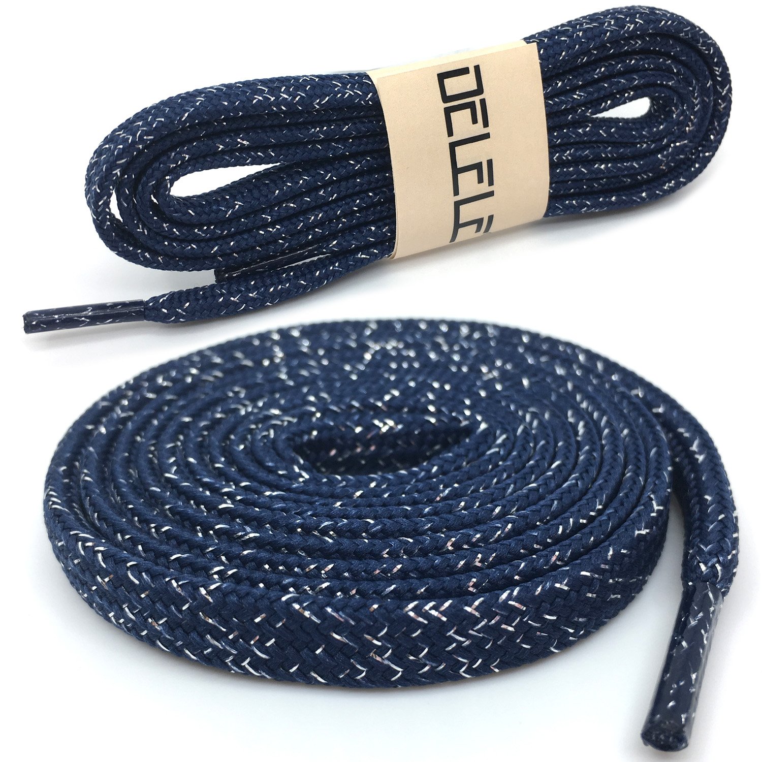 Premium Thick Flat Shoelaces - Gold & Silver Silk Woven Shoe Laces (2 Pairs) for Dress Shoes, Loafers & Formal Footwear - Durable & Stylish Lace Replacement