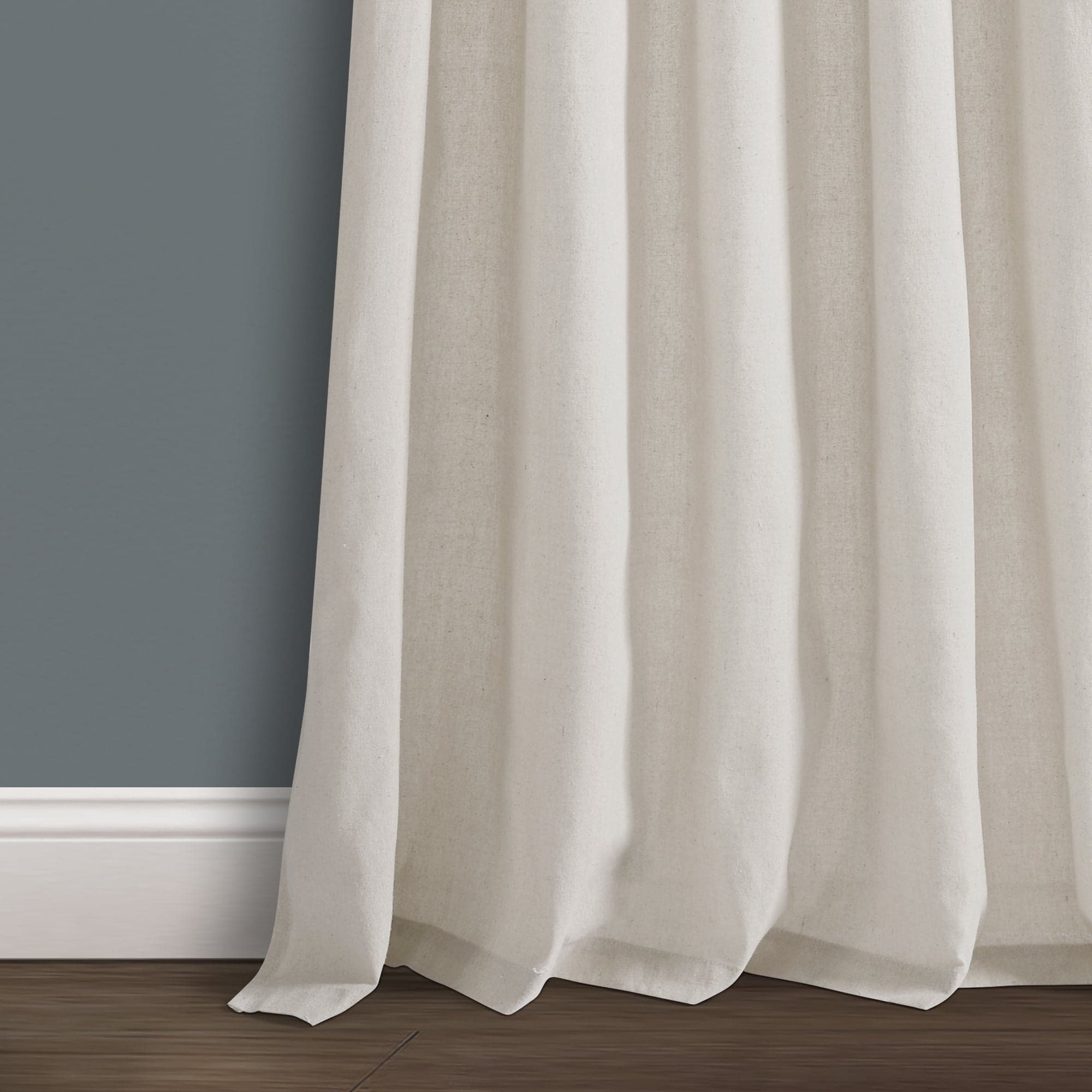 Burlap Knotted Tab Top Window Curtain Panel Set - Natural Linen Textured Room Darkening Drapes for Living Room, Bedroom & Farmhouse Decor