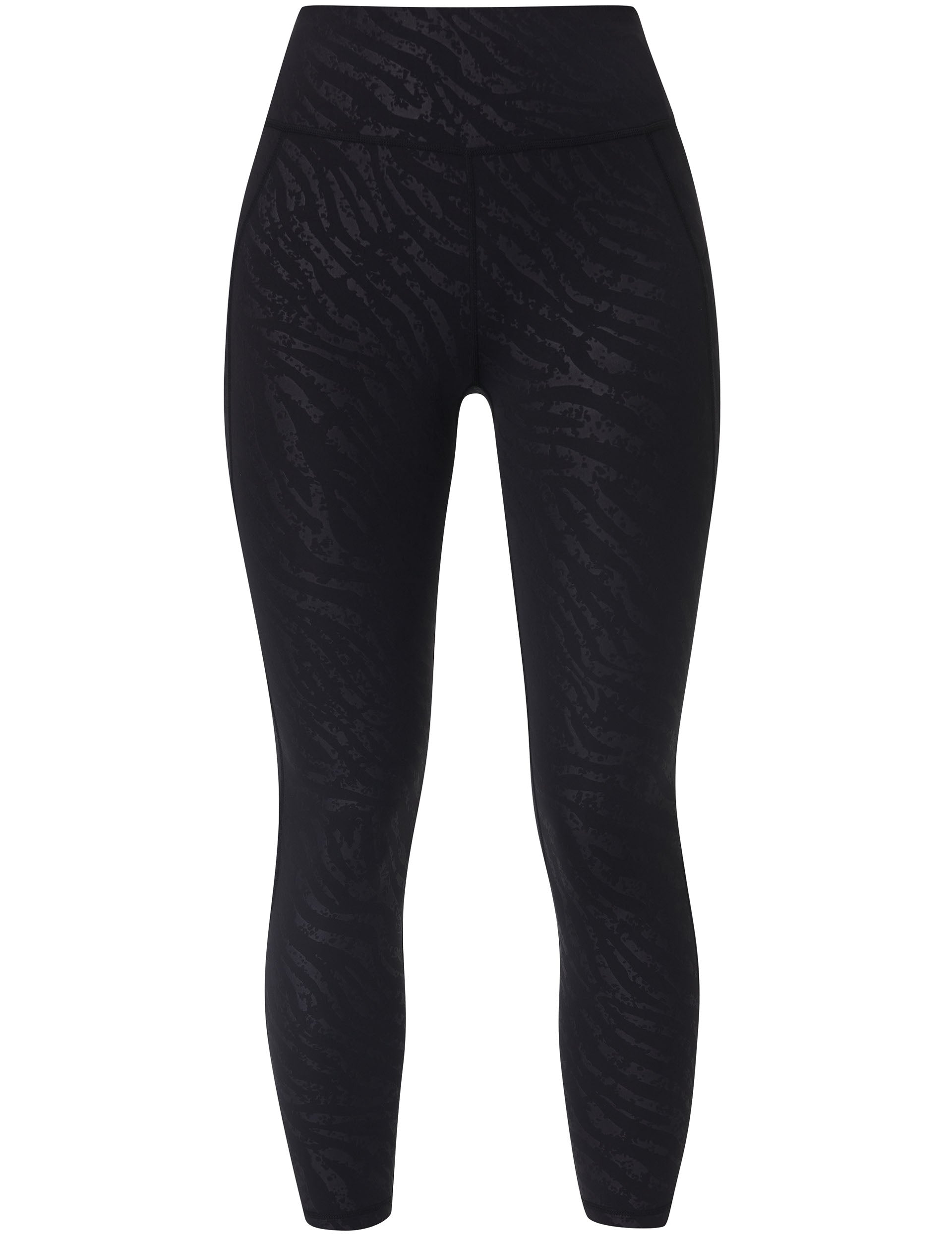 High Waist All Day Leggings - Black Faded Zebra Emboss Print Yoga Pants for Women | Perfect for Workout, Running & Lounge Wear