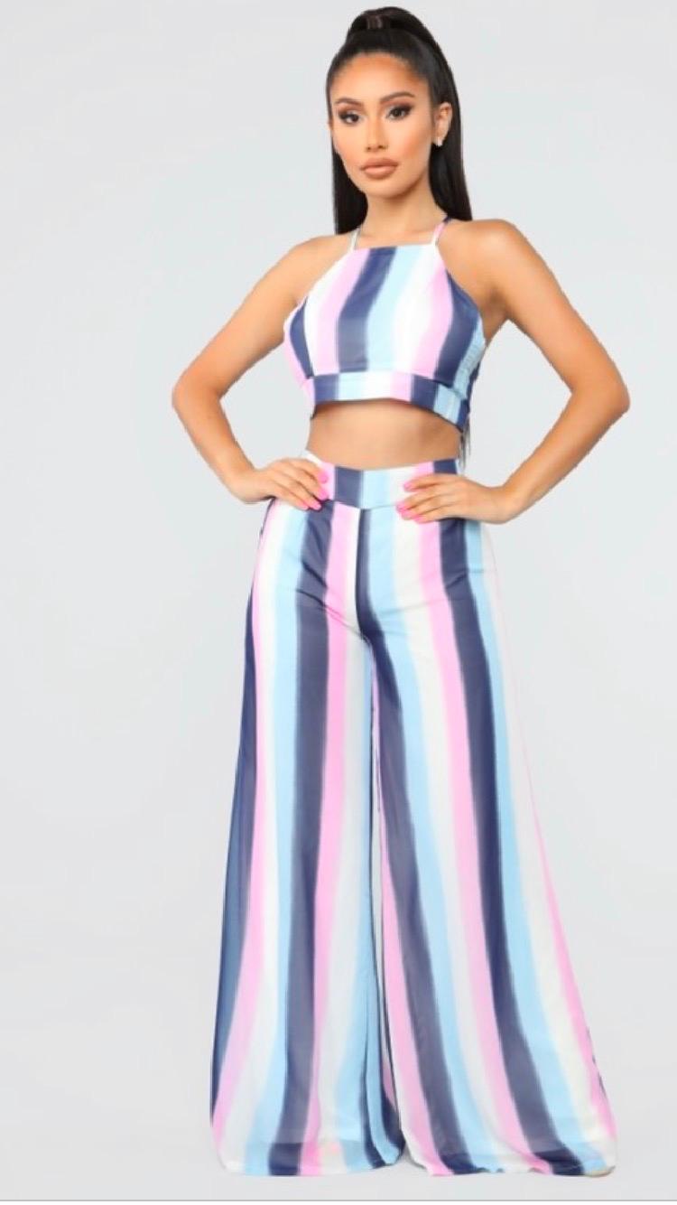 Resort Ready 2 Piece Palazzo Pant Set - Flowy Beach Pants & Top Outfit for Women - Perfect for Vacation, Summer Travel & Boho Chic Style