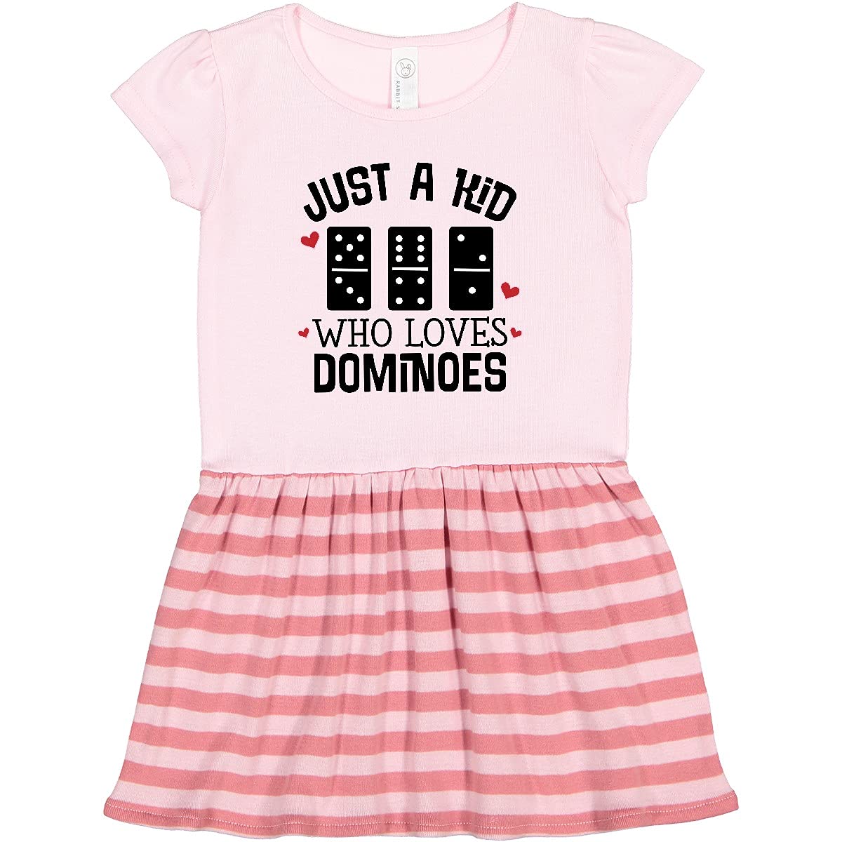 Inktastic Just a Kid Who Loves Dominoes Toddler Dress - Cute Cartoon Print Casual Outfit for Girls, Playdates & Family Gatherings