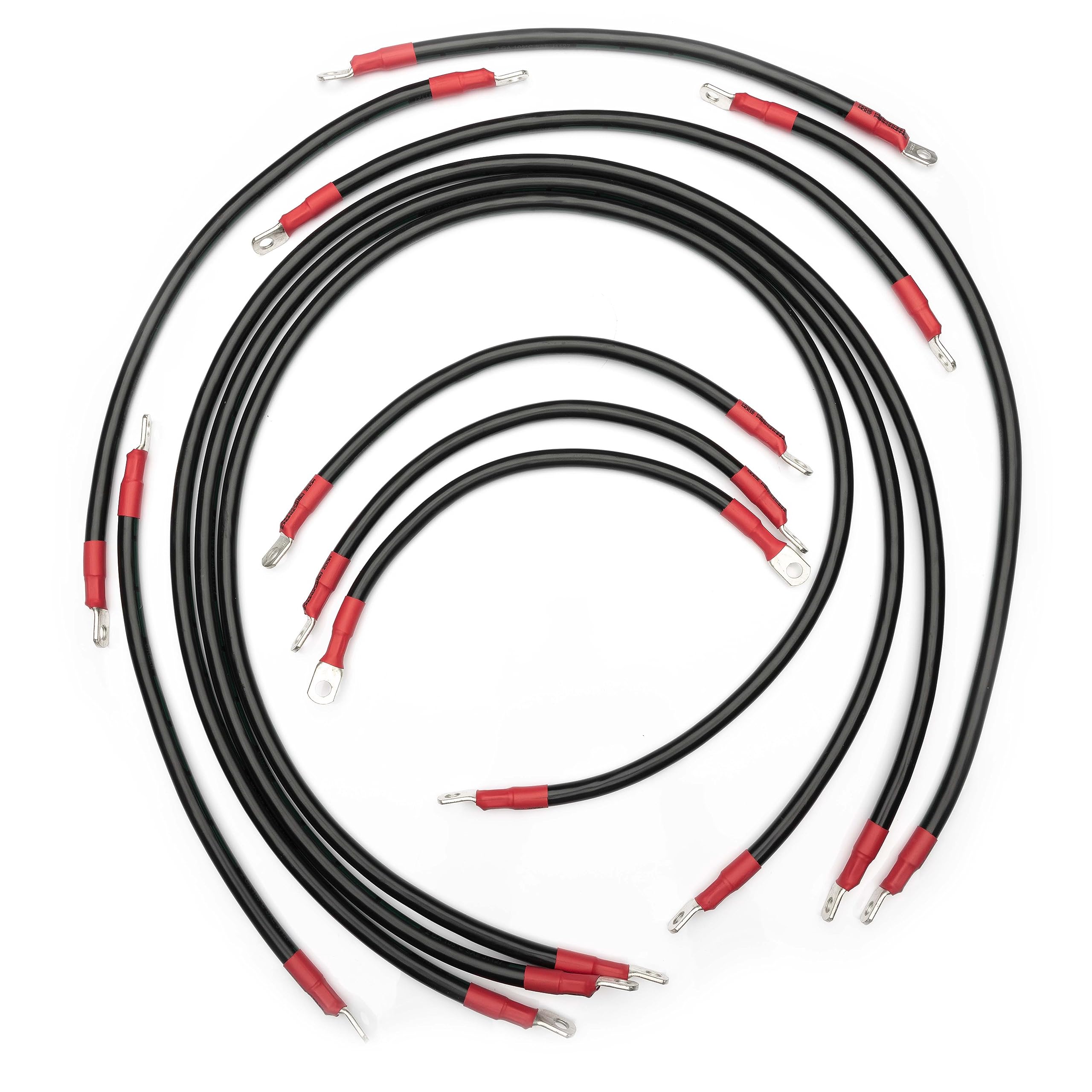 MODZ® Club Car Precedent (4x12) Golf Cart 2-Gauge Complete Battery Cable Set - High Performance Replacement Cables for Golf Cart Batteries - Perfect for Golf Course, Resort & Neighborhood Electric Vehicles