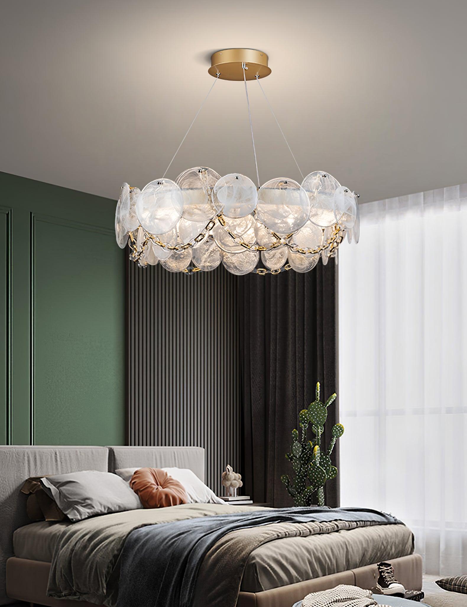 Elegant Cassia Chandelier - Modern Crystal Ceiling Light Fixture for Dining Room, Living Room & Bedroom | Energy Efficient LED Lighting for Home Decor