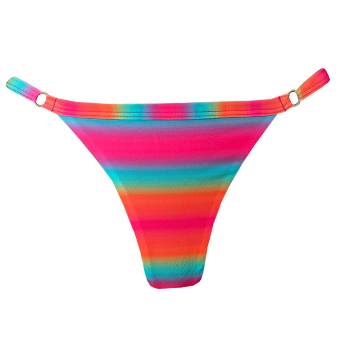 Vibrant Rainbow Brazilian Thong Bikini Bottom - Sexy Swimwear for Beach, Pool & Summer Vacations