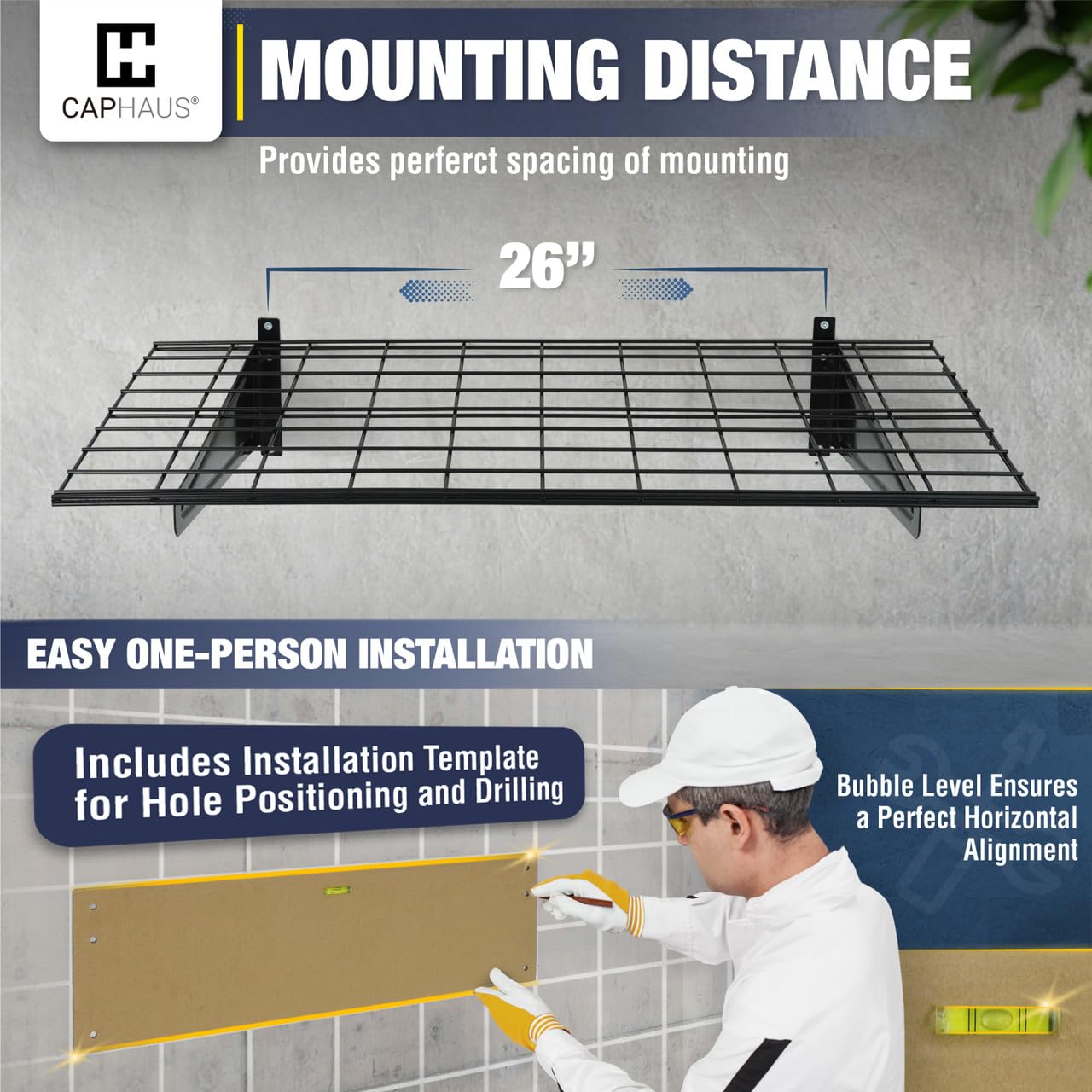 CAPHAUS Heavy Duty Garage Wall Shelving - 72