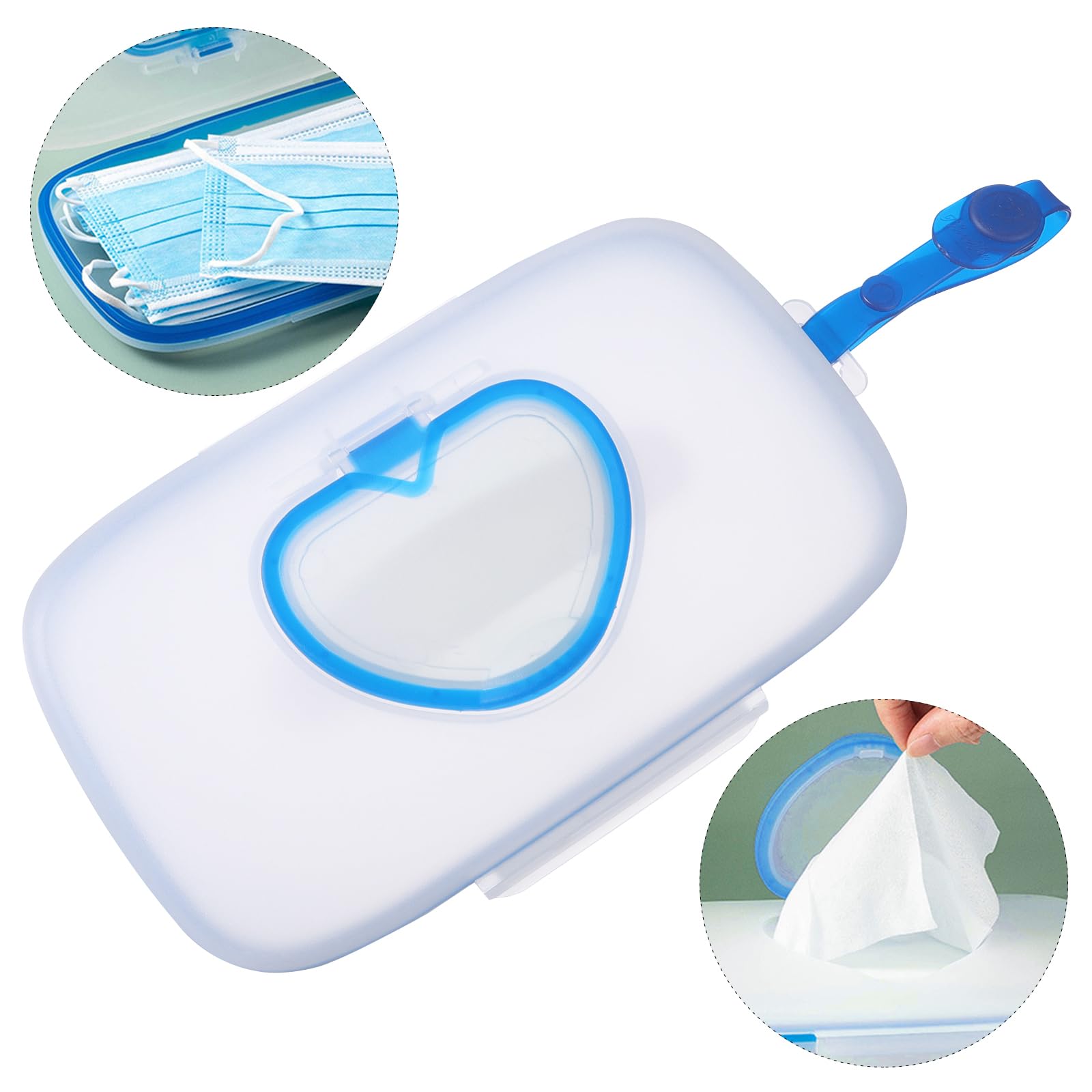 Portable Baby Wipe Dispenser - Refillable Travel Wipes Container for Diaper Bags, Strollers & Cars | Blue Sky Pouch for On-The-Go Parents | Perfect for Travel, Bathroom & Nursery Organization