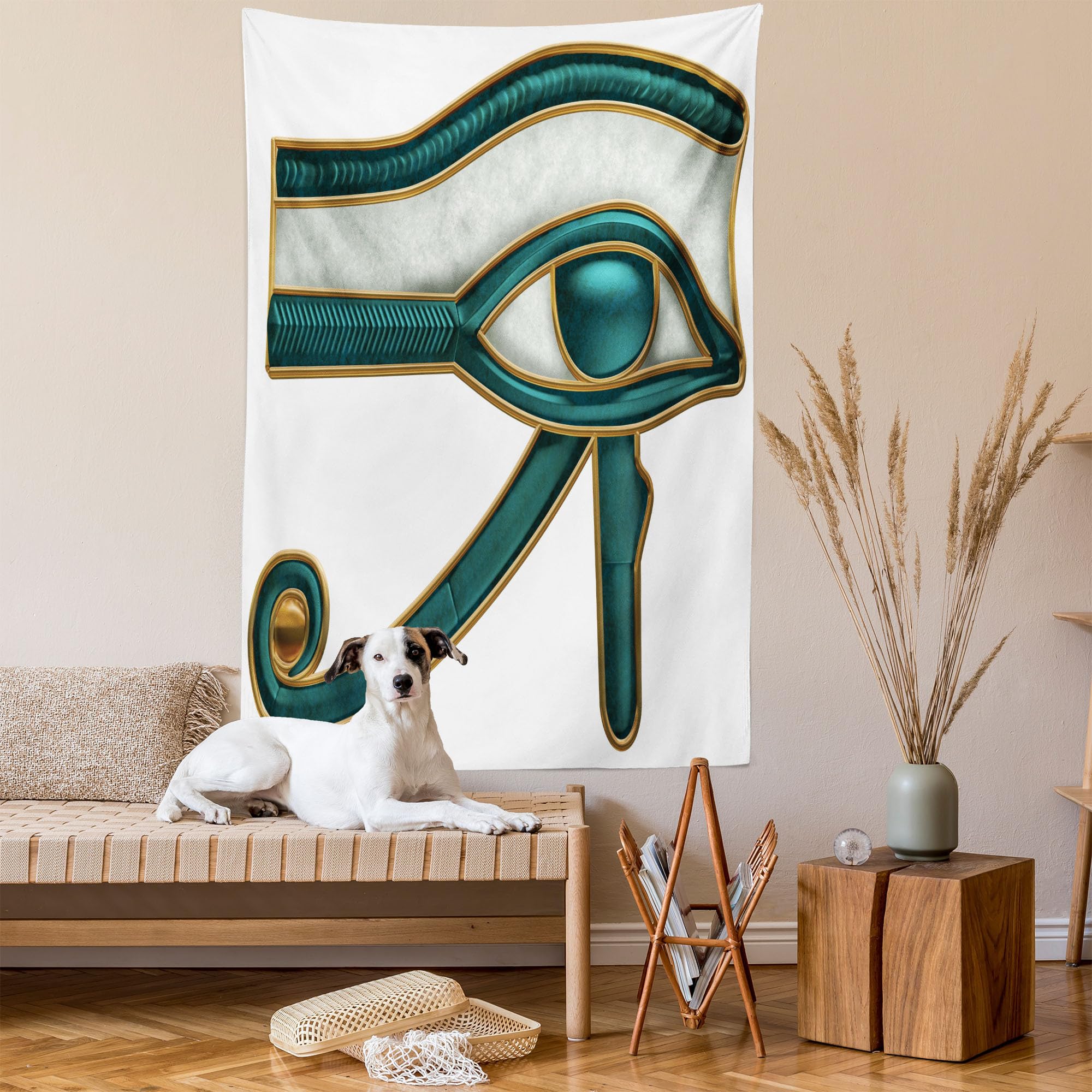 Ambesonne Egyptian Print Tapestry - Eye of Horus Protection Wall Hanging Decor for Bedroom, Living Room, Dorm | 60
