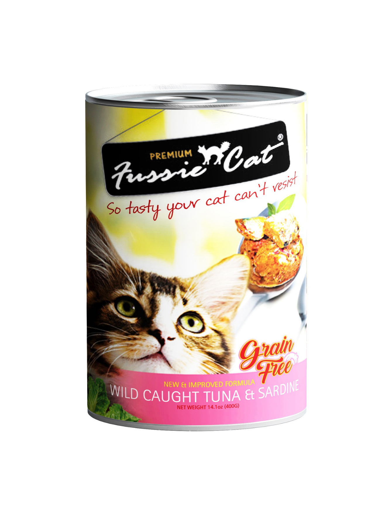 Premium Fussie Cat Wet Food - Fresh Tuna & Sardine Recipe, Grain-Free Canned Cat Food (400g) | High Protein Meal for Adult & Senior Cats | Perfect for Picky Eaters & Weight Management