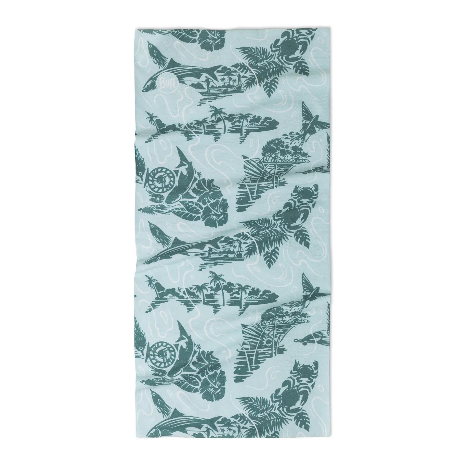 CoolNet UV® Cooling Neck Gaiter - Lake River Salt Seagrove Green | UPF 50+ Sun Protection for Outdoor Activities, Hiking, Running & Sports