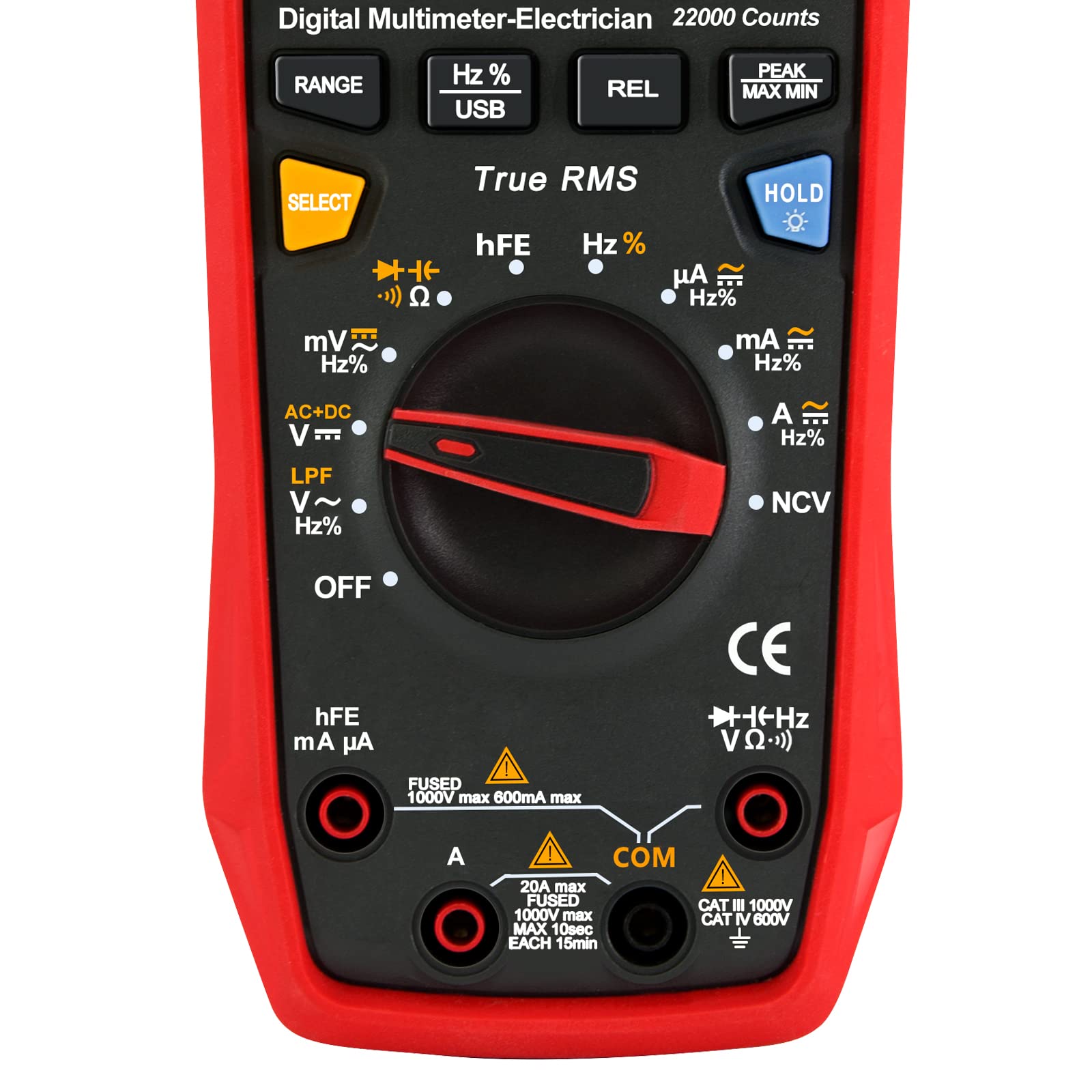 UNI-T UT161E True RMS Digital Multimeter - 1000V AC/DC Voltage Tester, Ohm Meter, Capacitance & Frequency Tester with 22000 Counts, USB Data Transfer, NCV, hFE & LPF - Perfect for Electricians, DIY Home Repairs & Automotive Diagnostics