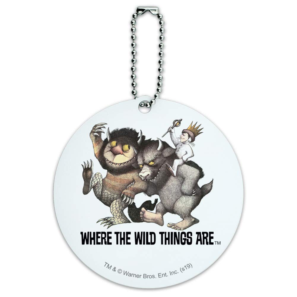 Where The Wild Things Are March Round Luggage ID Tag - Personalized Suitcase Name Tag for Carry-On Bags - Perfect for Travel, Kids' Backpacks & Lost Luggage Identification