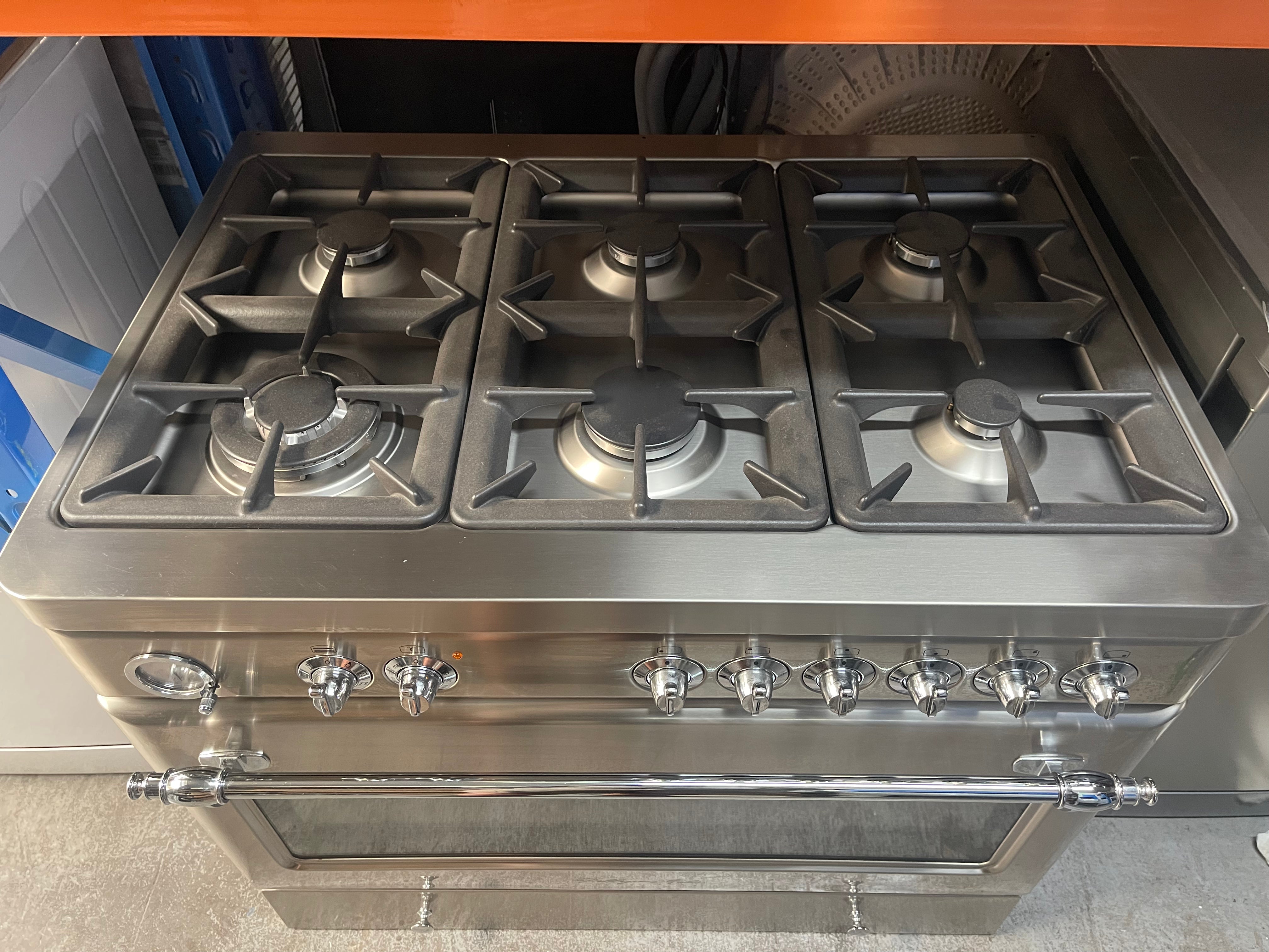 Artusi 90cm Dual Fuel Freestanding Oven & Stove - AFG999X [Factory Second] - Professional Gas Cooktop & Electric Oven - Perfect for Home Kitchens & Restaurants