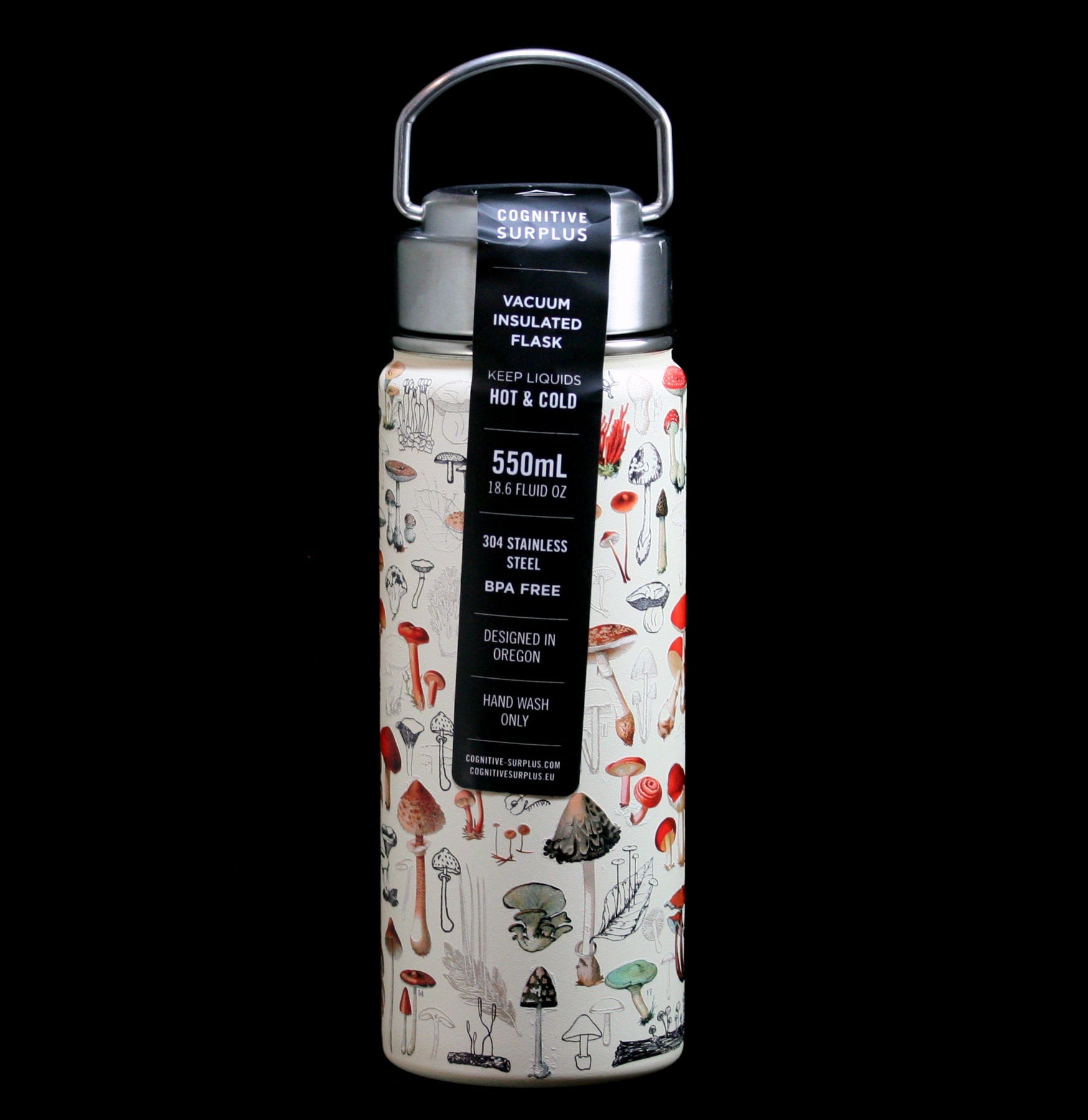 Premium Stainless Steel Vacuum Insulated Mushroom Flask - Double Wall Thermos for Hot & Cold Beverages - Perfect for Camping, Hiking, and Outdoor Adventures